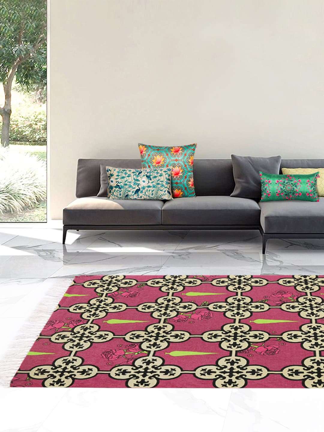 

India Circus by Krsnaa Mehta Red Clover's Knotty Play Rug