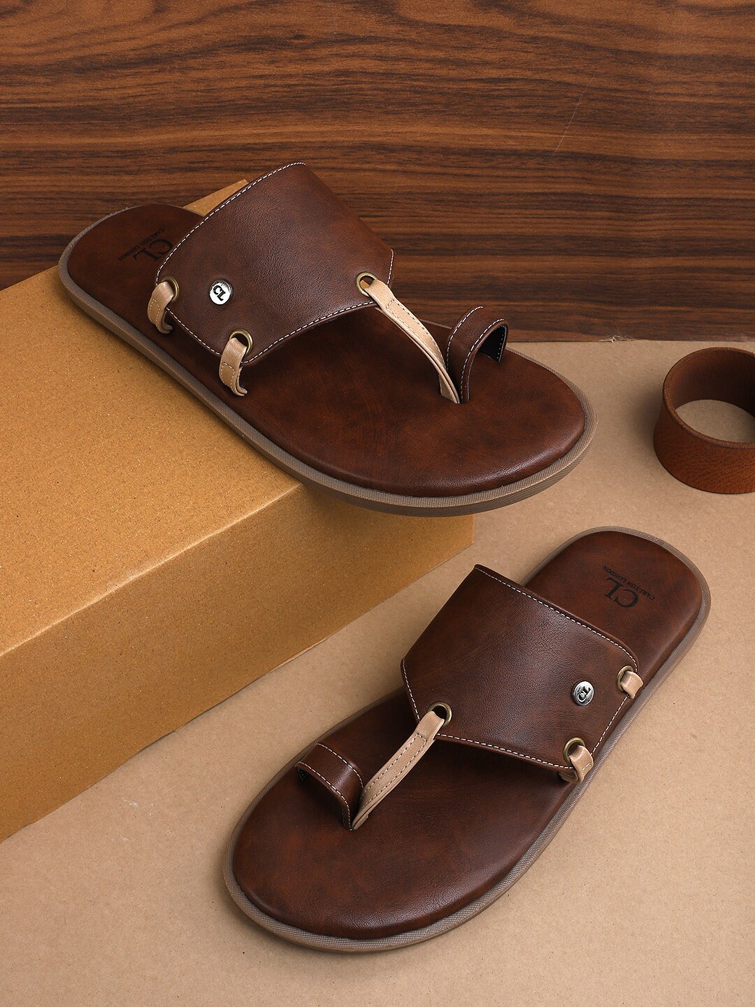 

Carlton London Men Brown Comfort Sandals