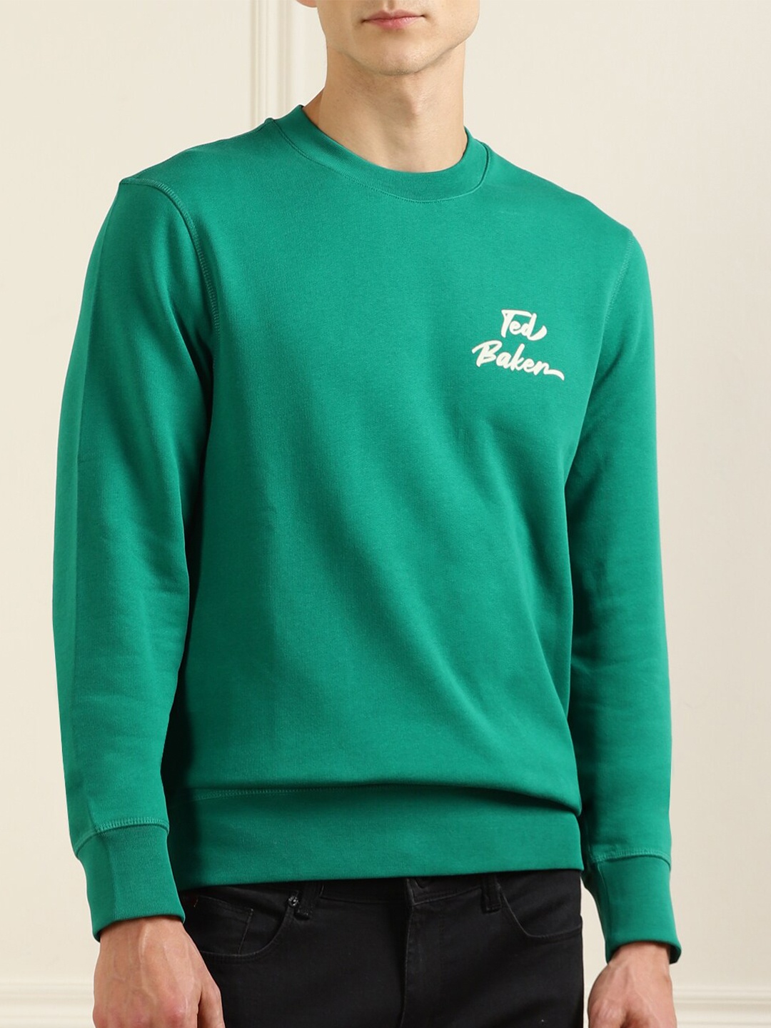 

Ted Baker Men Green Brand Logo Printed Cotton Sweatshirt