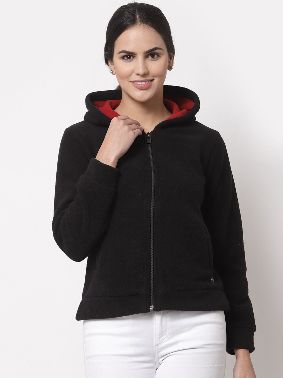 

Juelle Women Black Hooded Sweatshirt