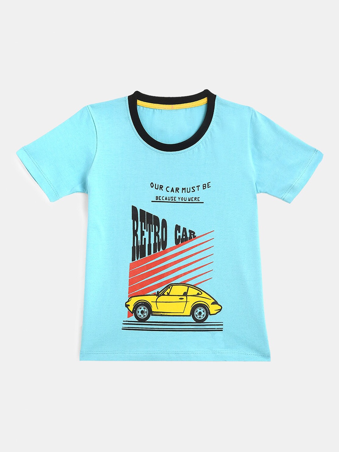 

YK Boys Blue Printed Pure Cotton Outdoor T-shirt