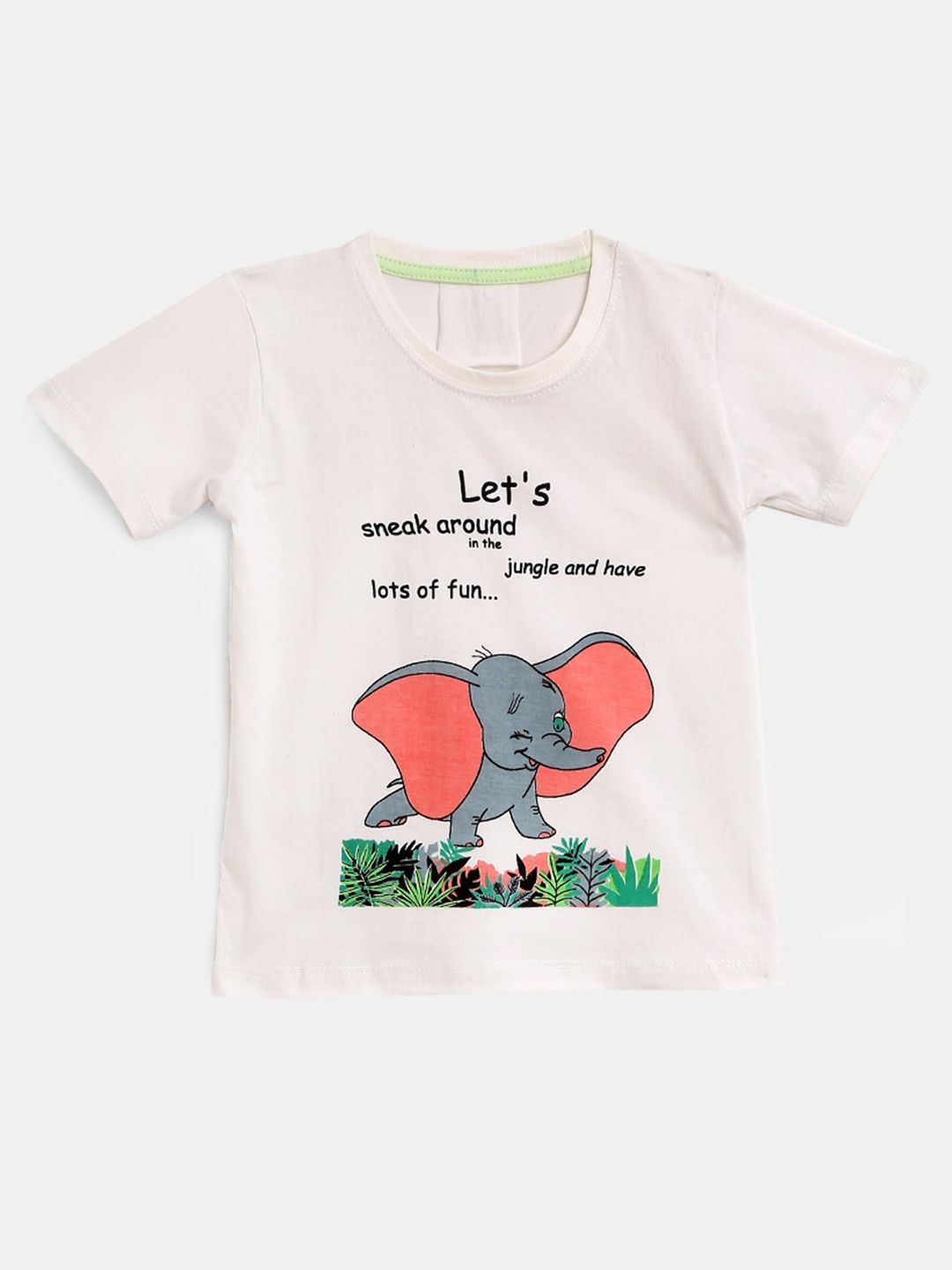 

YK Girls White & Re Graphic Printed Pure Cotton T-shirt