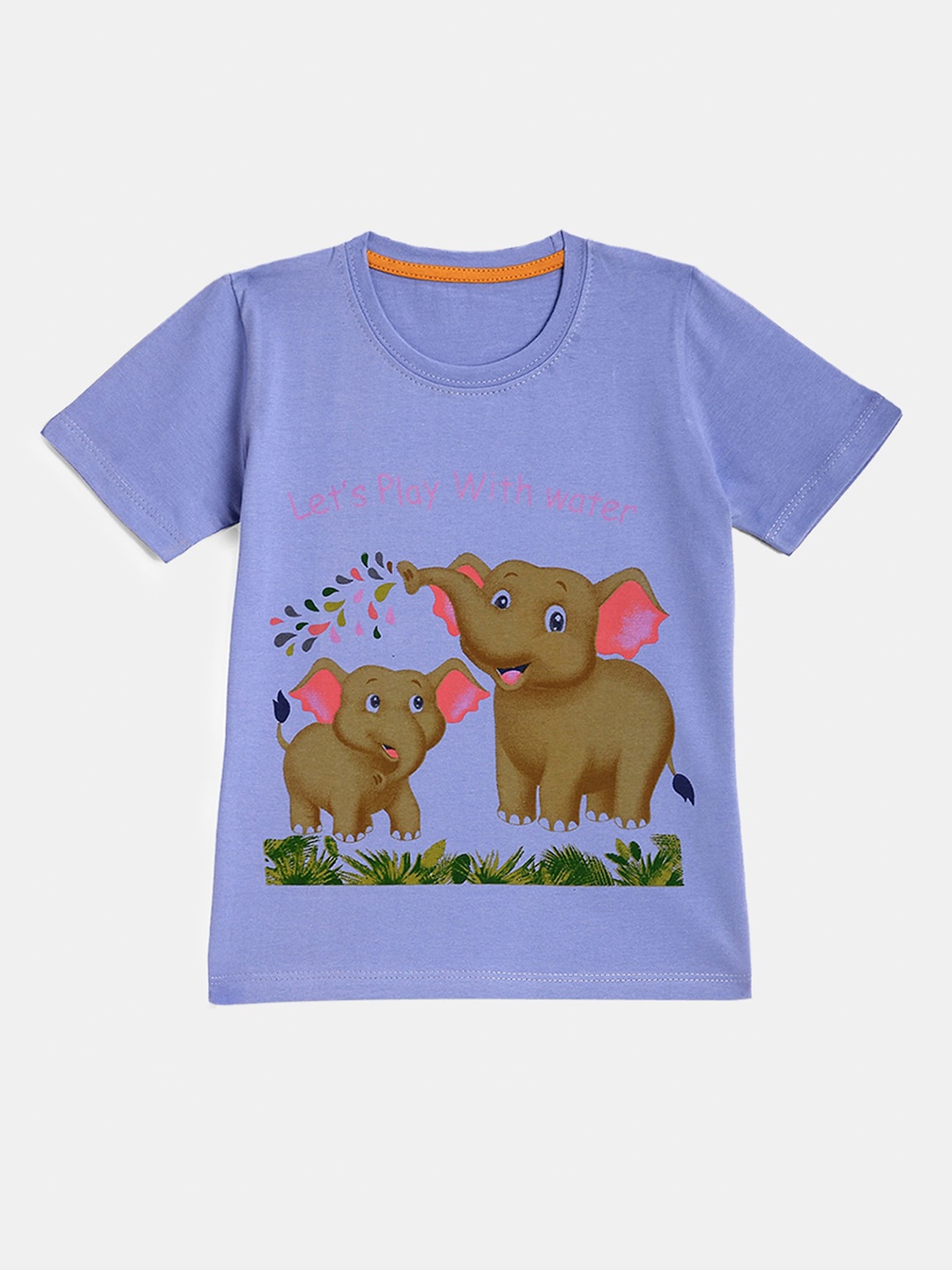 

YK Girls Lavender Printed Pure Cotton Outdoor T-shirt