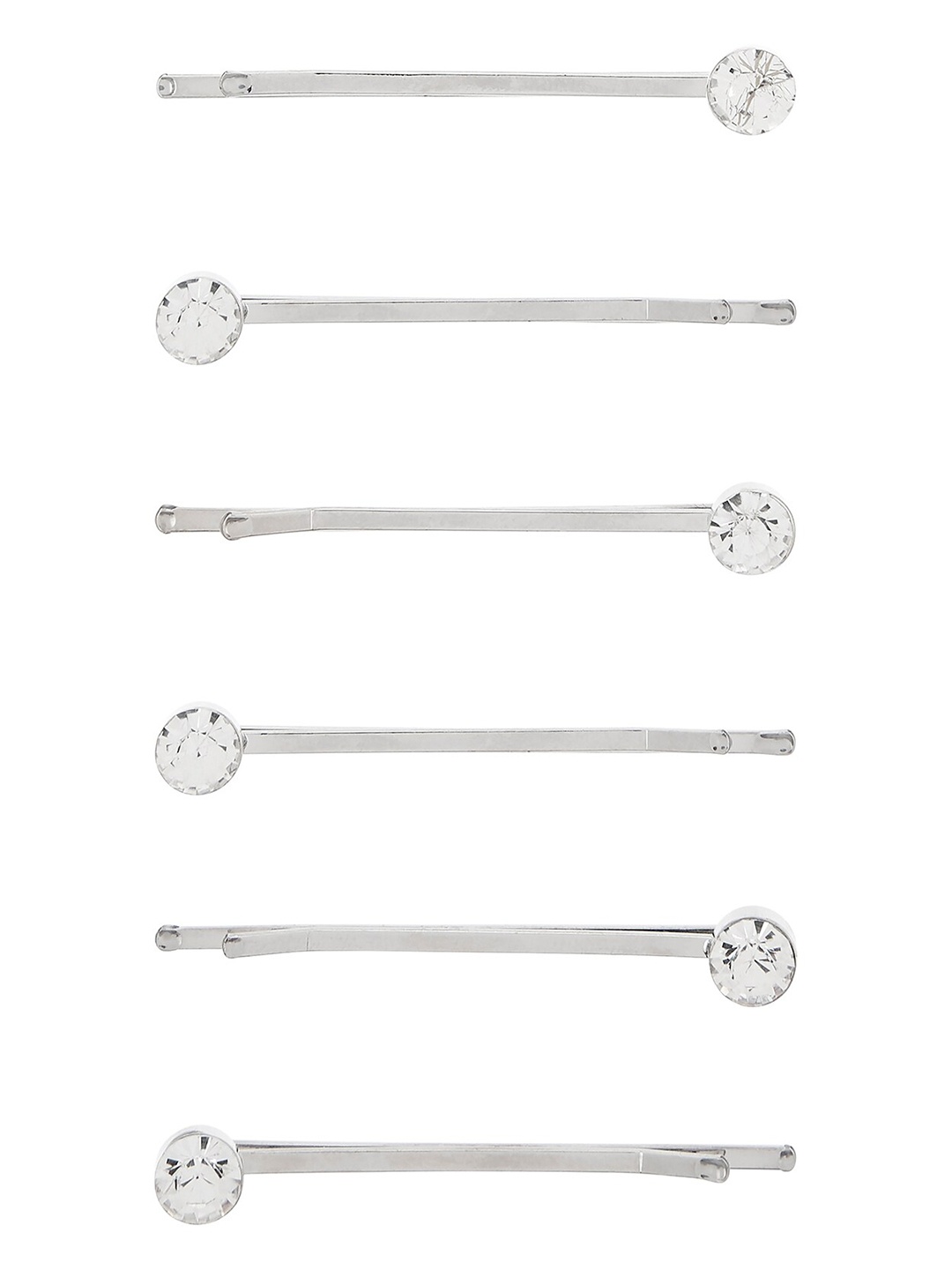 

Accessorize London Women Set of 6 Crystal Bobby Pins, Silver