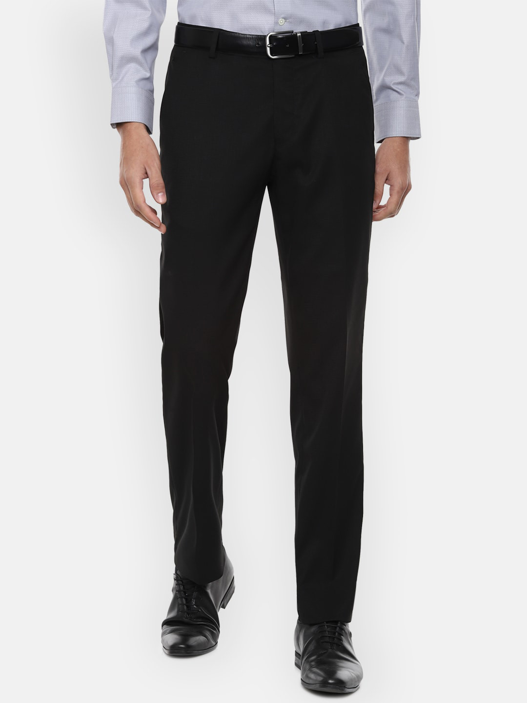 

Louis Philippe Men Black Slim Fit Trousers