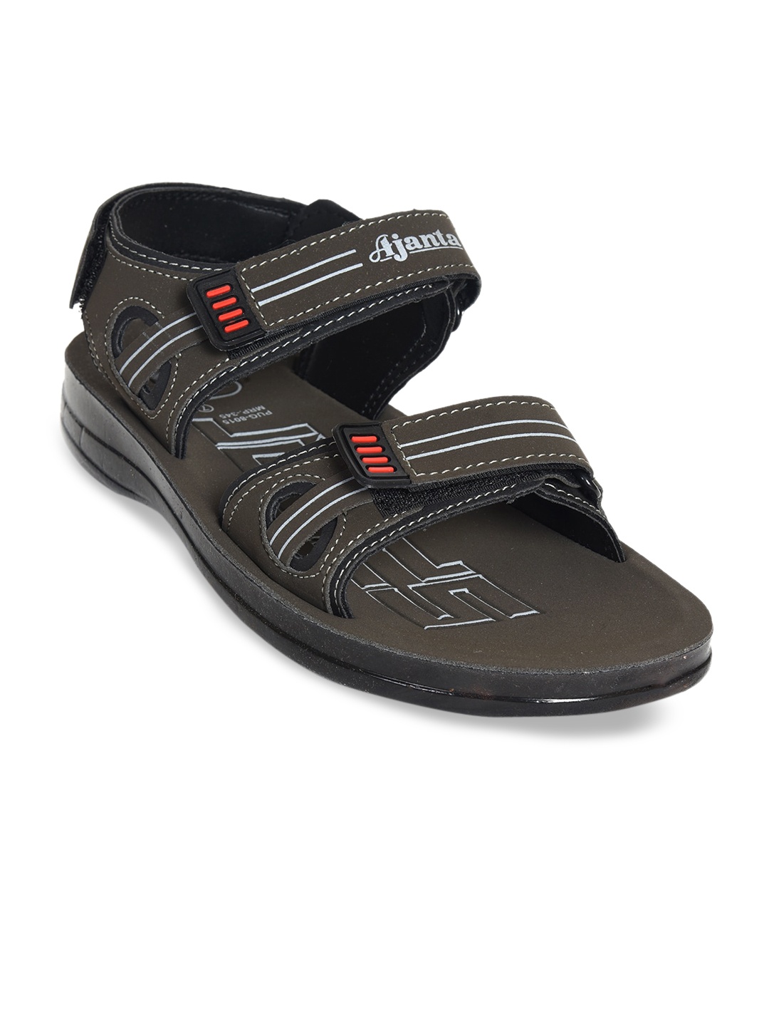 

Ajanta Men Olive Green Solid Sports Sandal