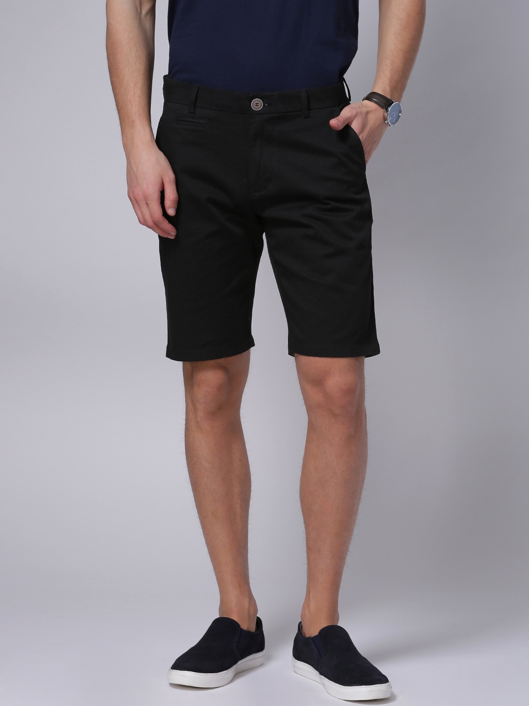 

True Blue Men Black Printed Shorts