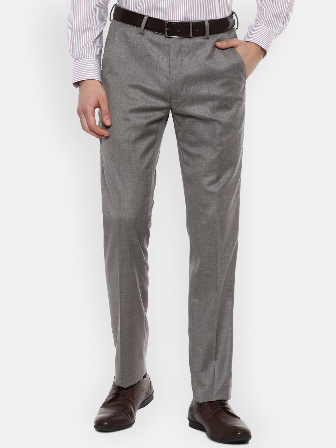 

Van Heusen Men Grey Slim Fit Trousers