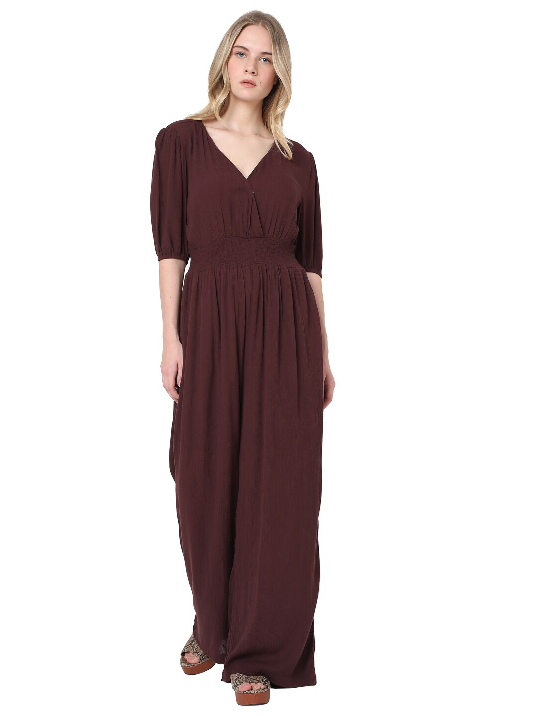 

Vero Moda Maroon Basic Jumpsuit