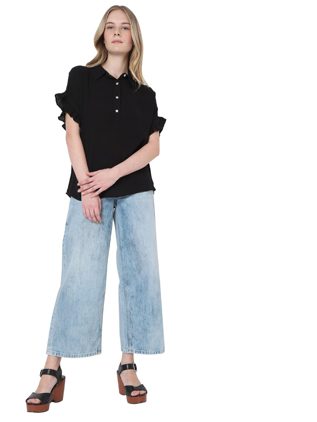 

Vero Moda Black Monochrome Shirt Style Top