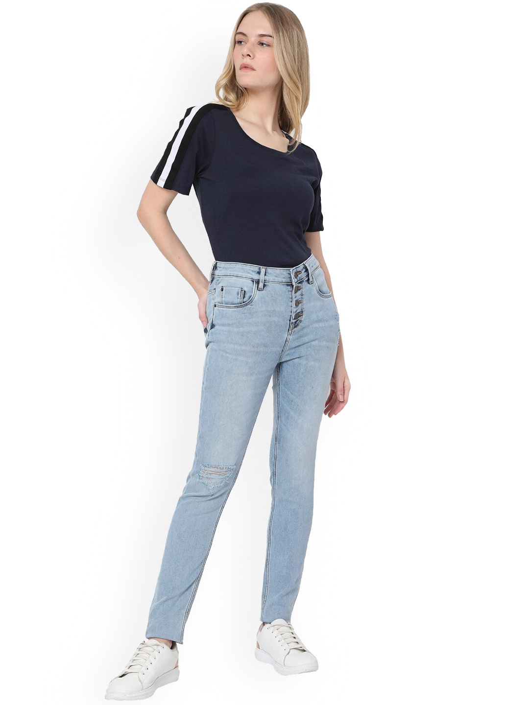 

Vero Moda Women Blue Skinny Fit Mildly Distressed Jeans