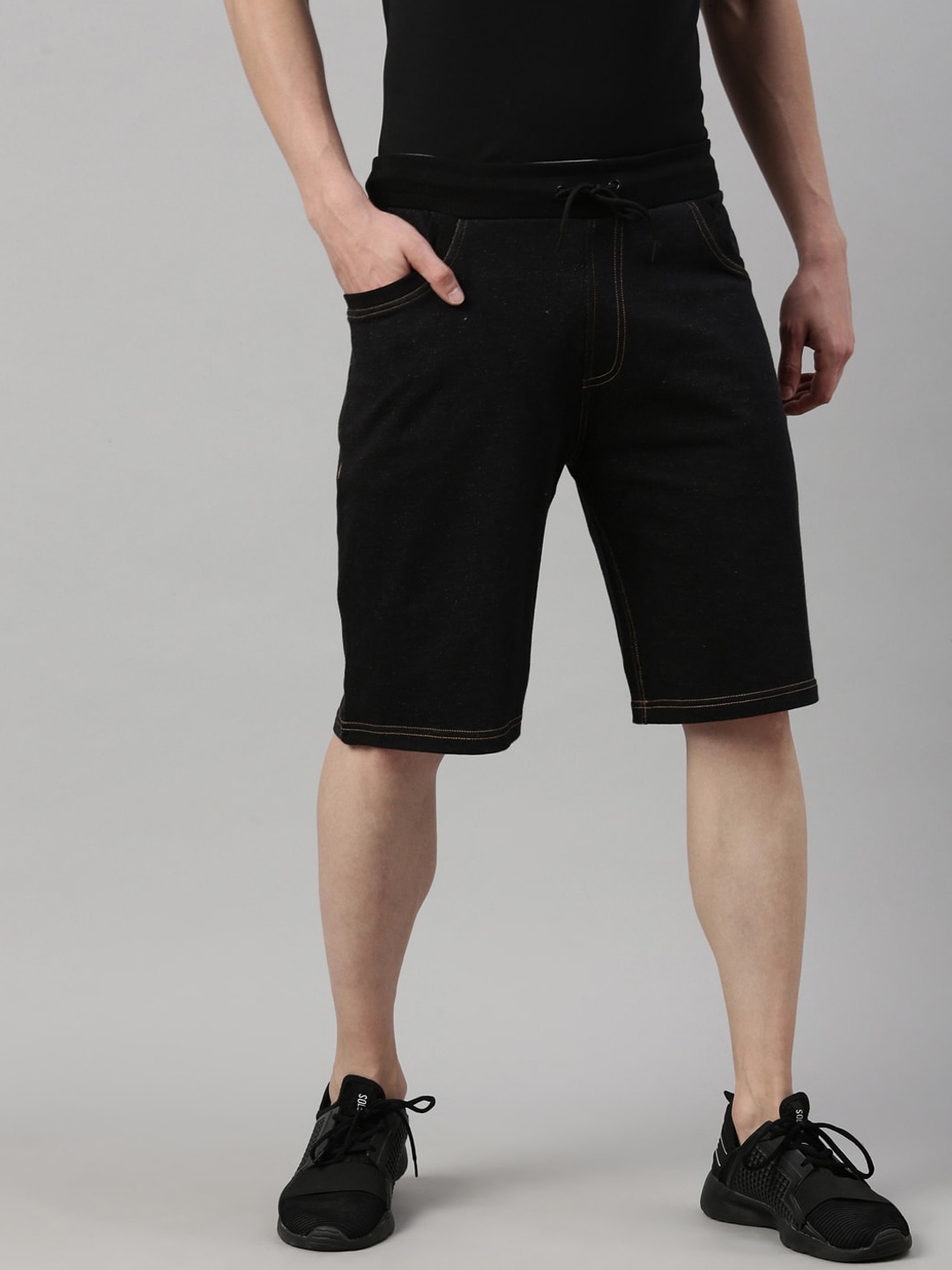 

Proline Active Men Black Cotton Sports Shorts
