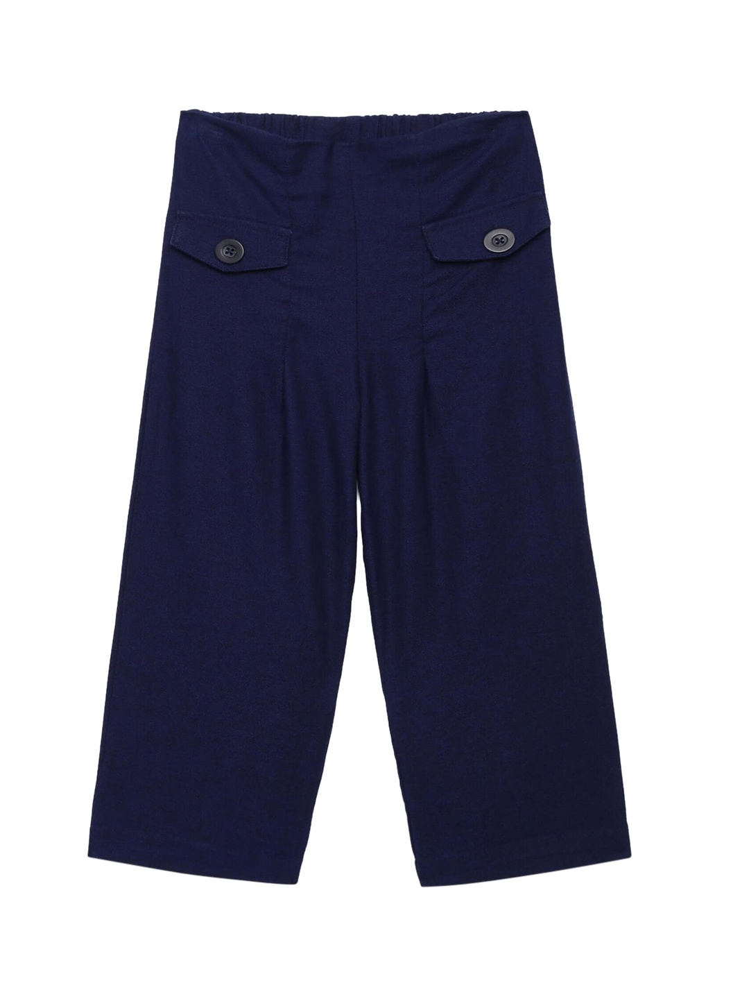 

UNDER FOURTEEN ONLY Girls Navy Blue Cotton Trousers