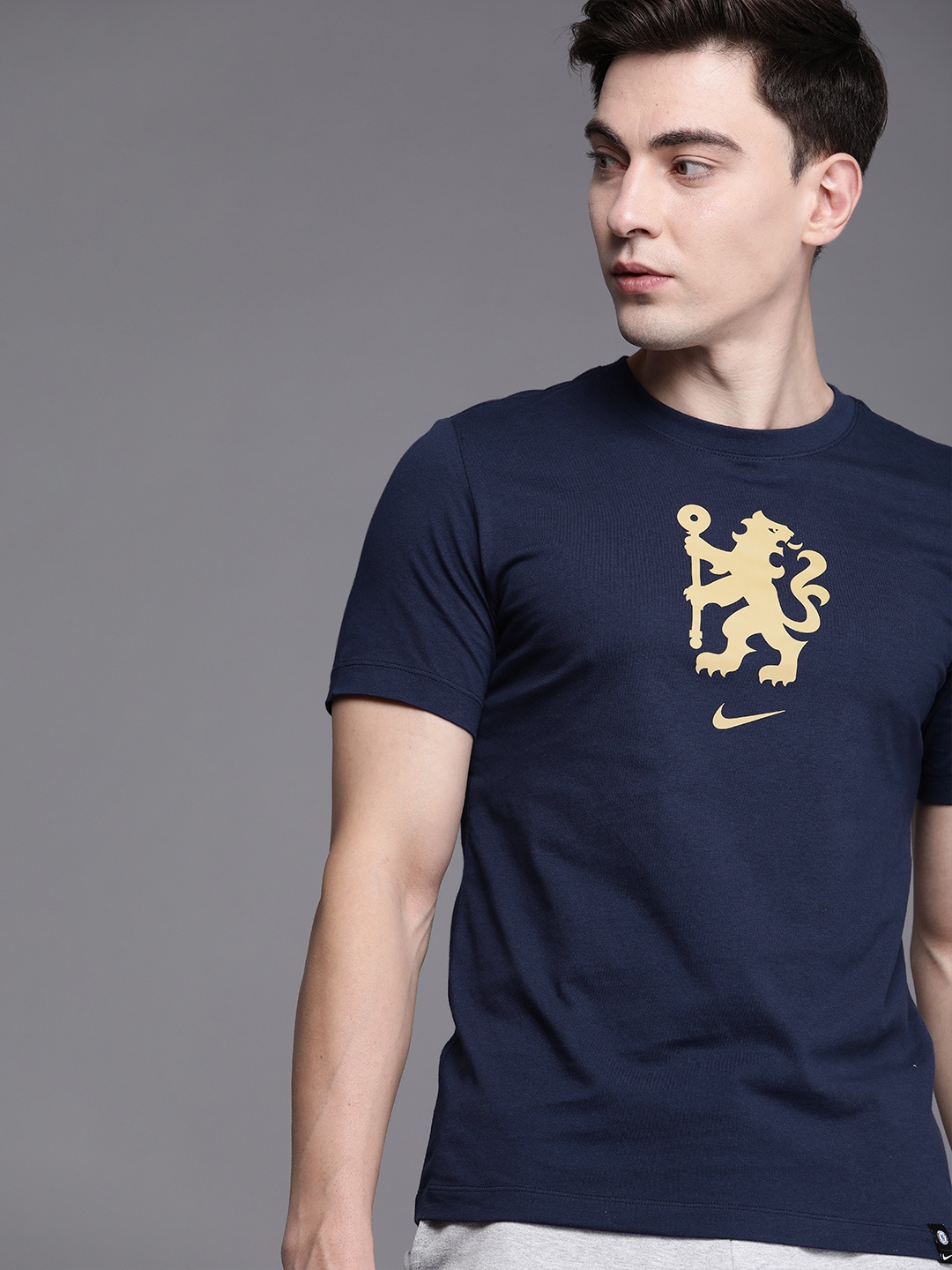 

Nike Men Blue Printed CHELSEA Cotton T-shirt