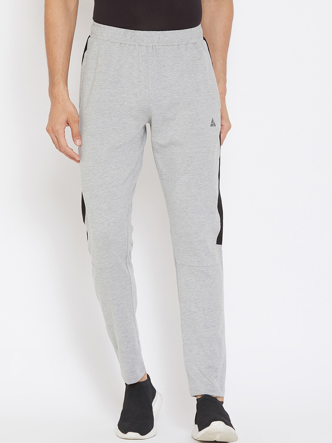 

ATHLISIS Men Grey Solid Slim-Fit Pure Cotton Track Pants