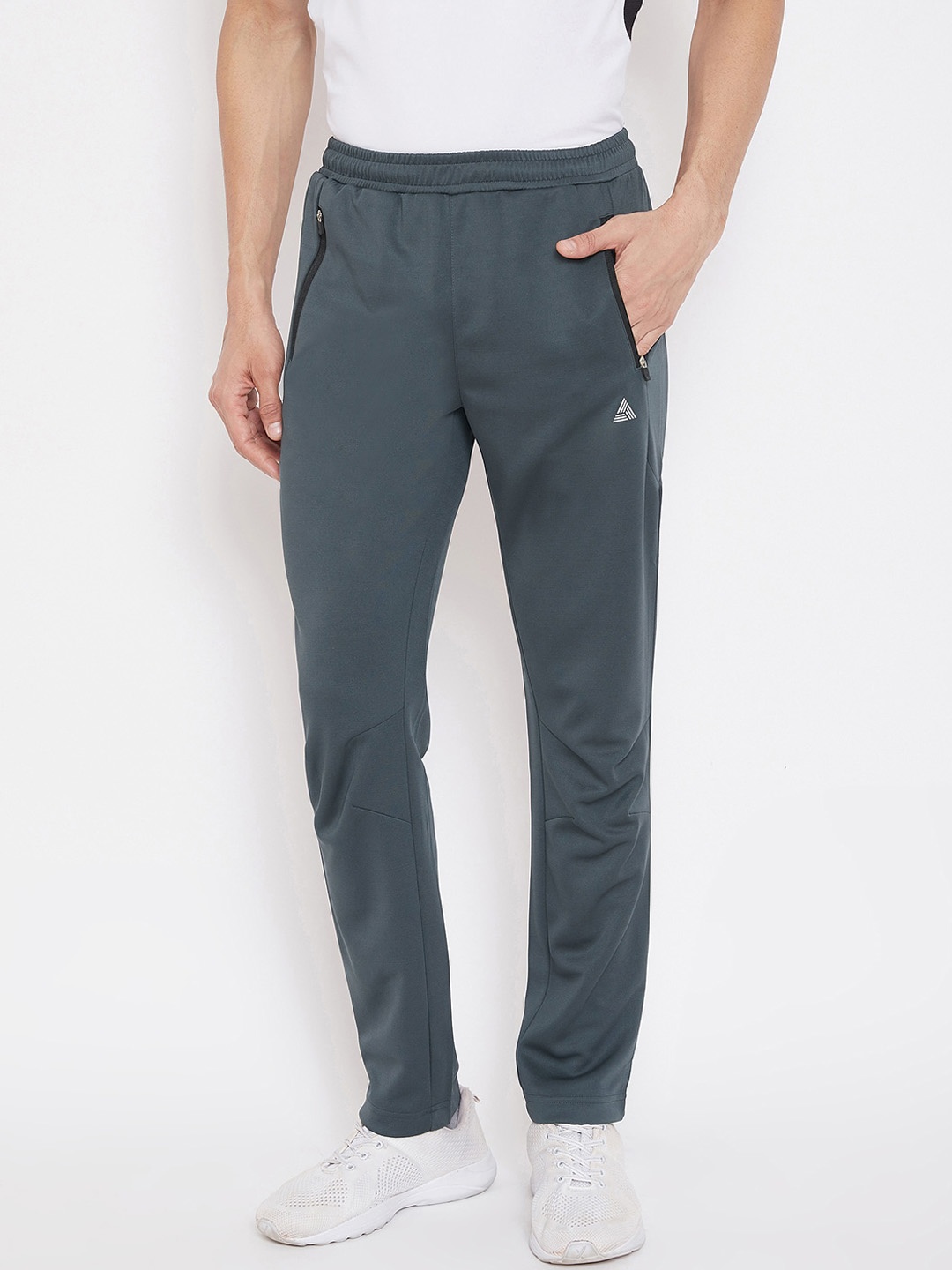 

ATHLISIS Men Grey Solid Slim-Fit Training Track Pants