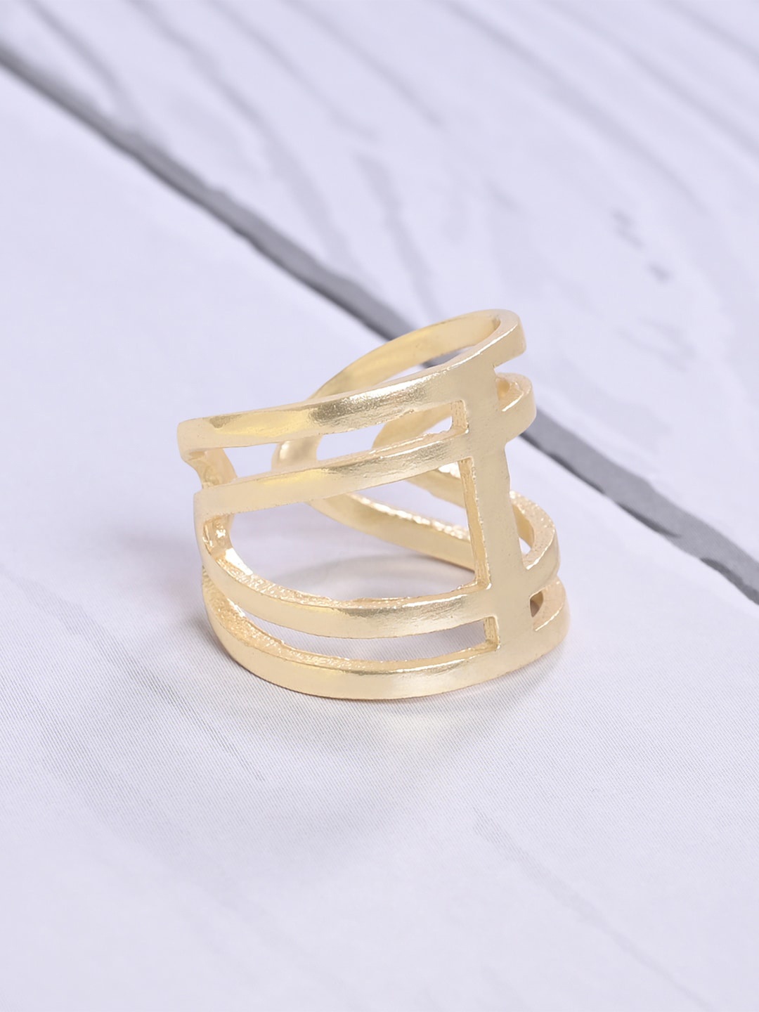 

Mikoto by FableStreet Women Gold-Plated Adjustable Finger Ring