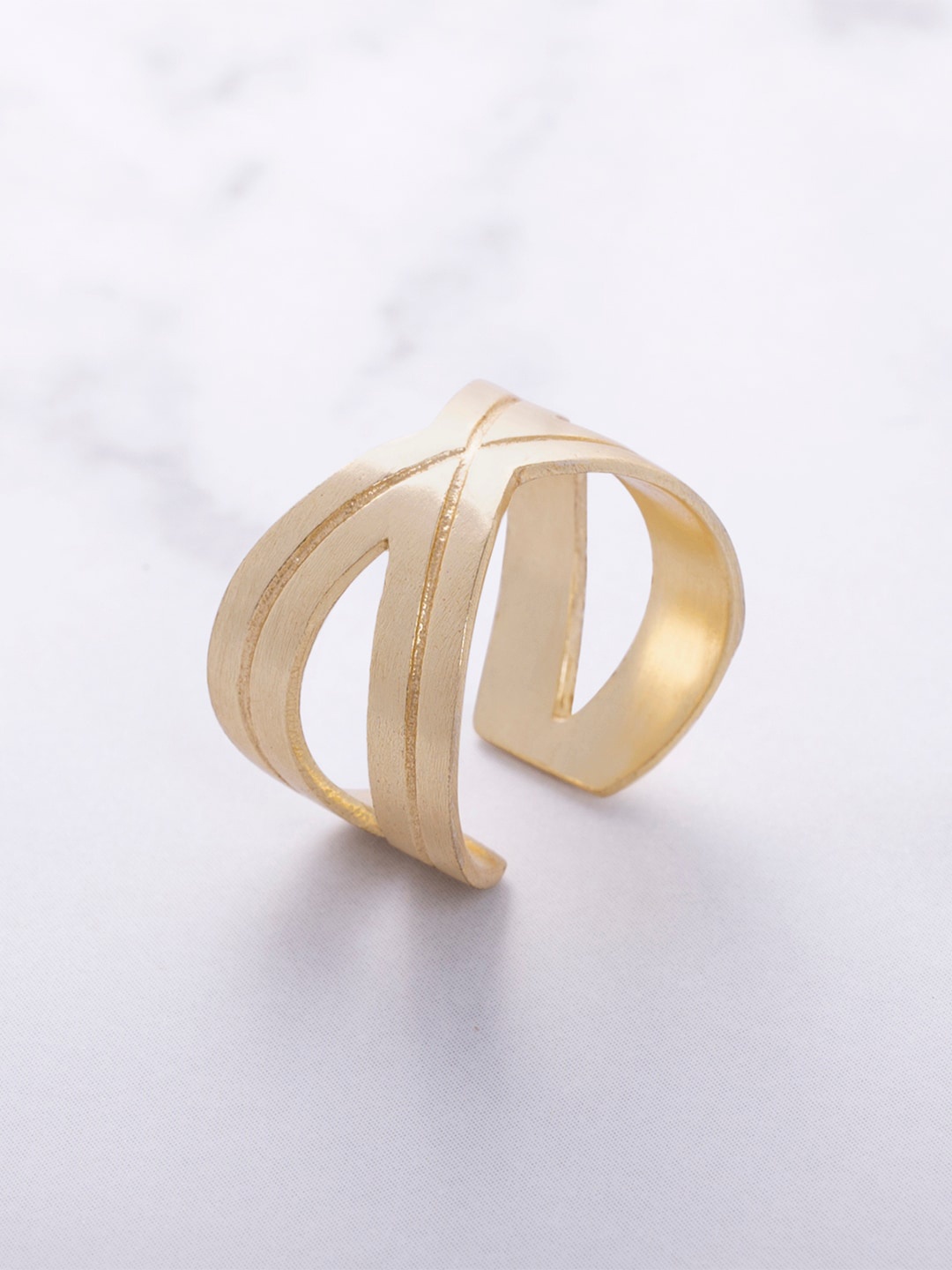 

March by FableStreet Women Gold-Plated Adjustable Finger Ring