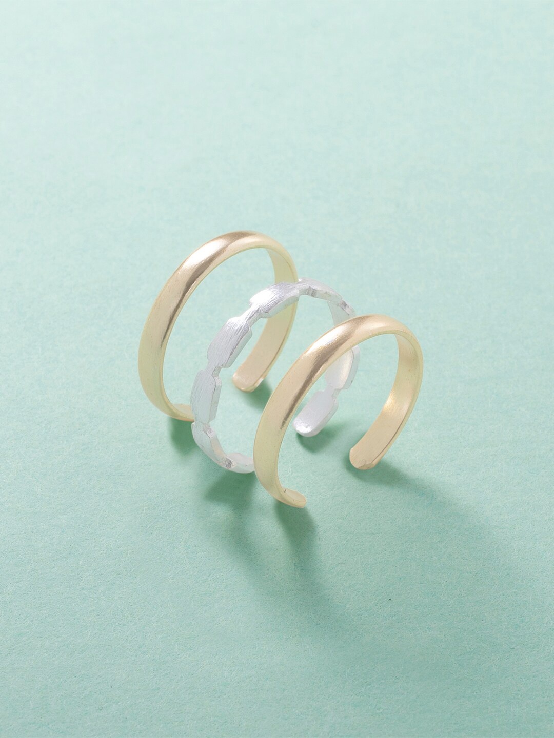 

Mikoto by FableStreet Women Set of 3 Adjustable Finger Rings, Gold
