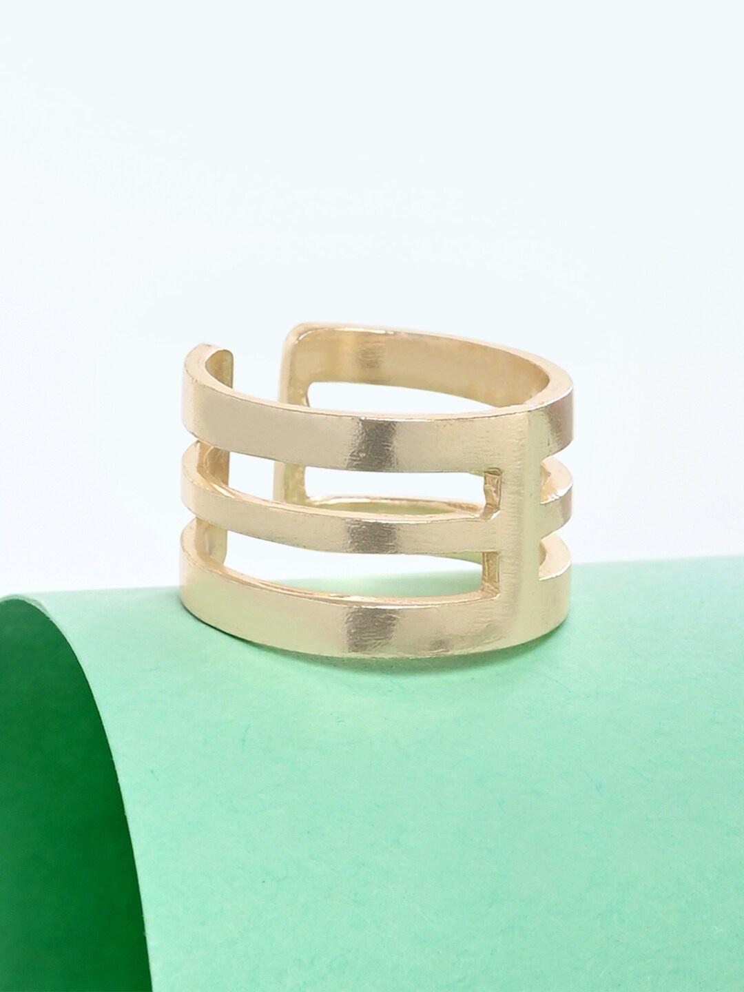 

March by FableStreet Women Gold-Plated Adjustable Finger Ring