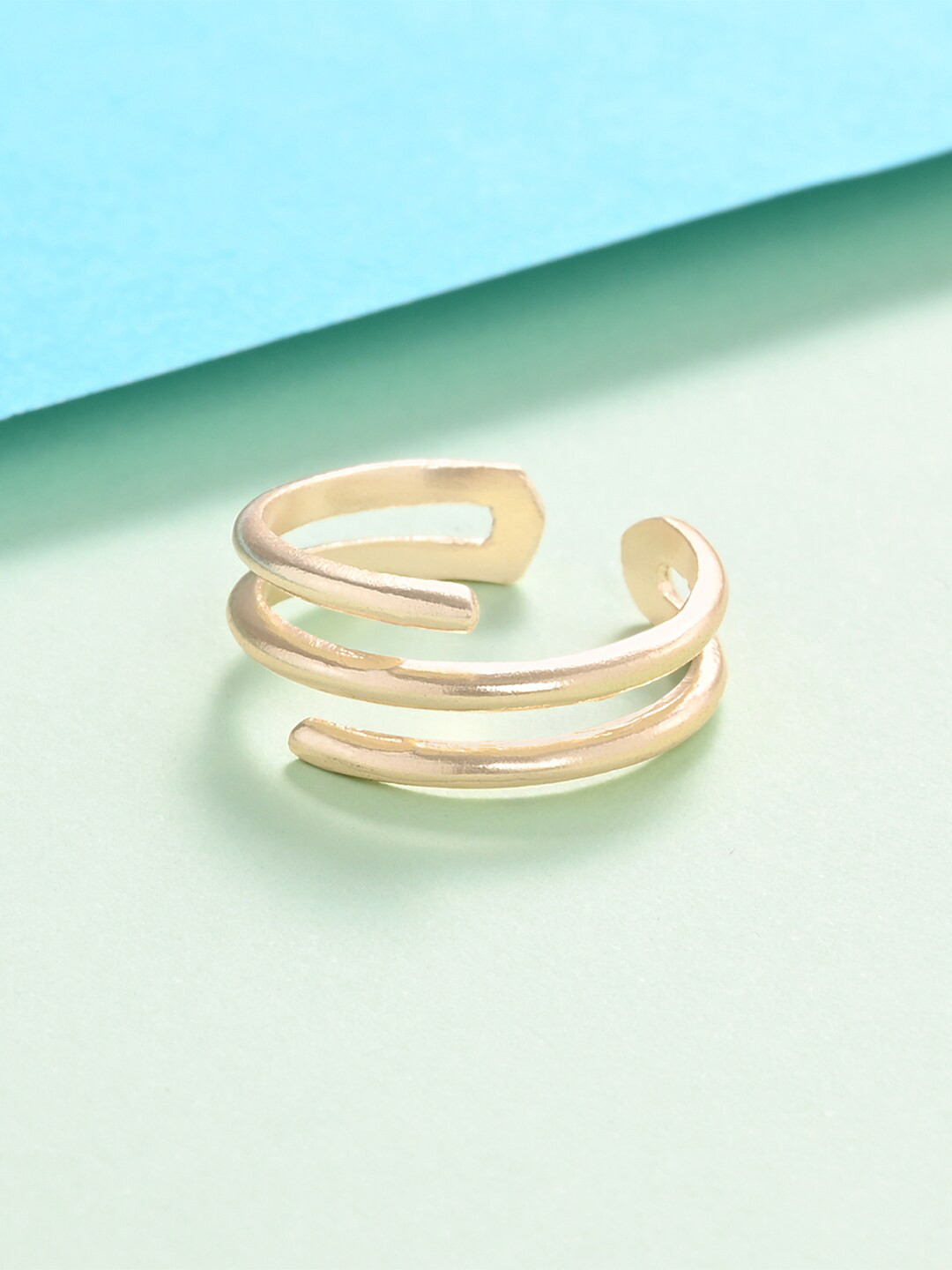 

March by FableStreet Women Gold-Plated Adjustable Finger Ring
