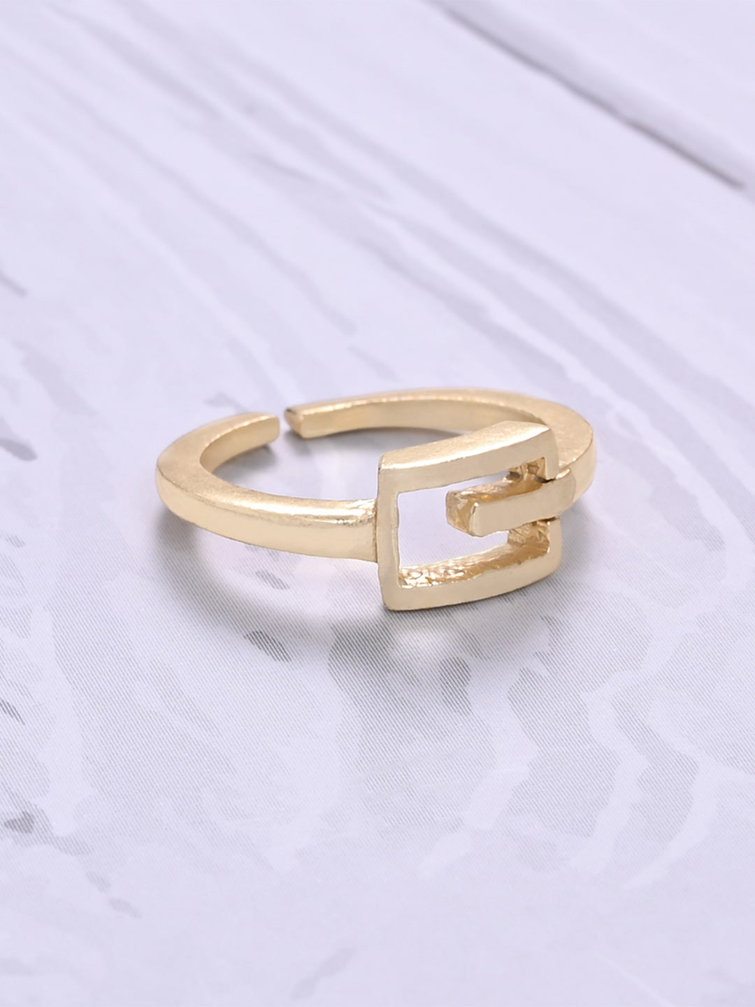 

March by FableStreet Women Gold-Plated Adjustable Finger Ring