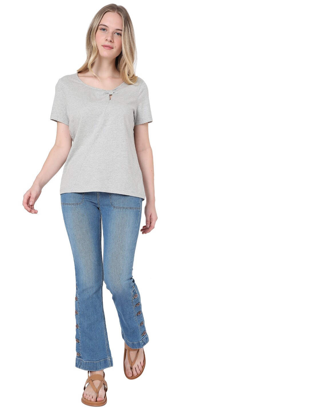 

Vero Moda Women Grey T-shirt