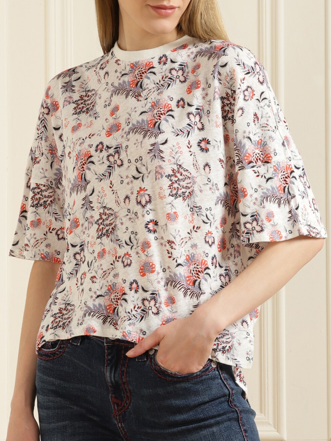 

Ted Baker White Floral Print Top