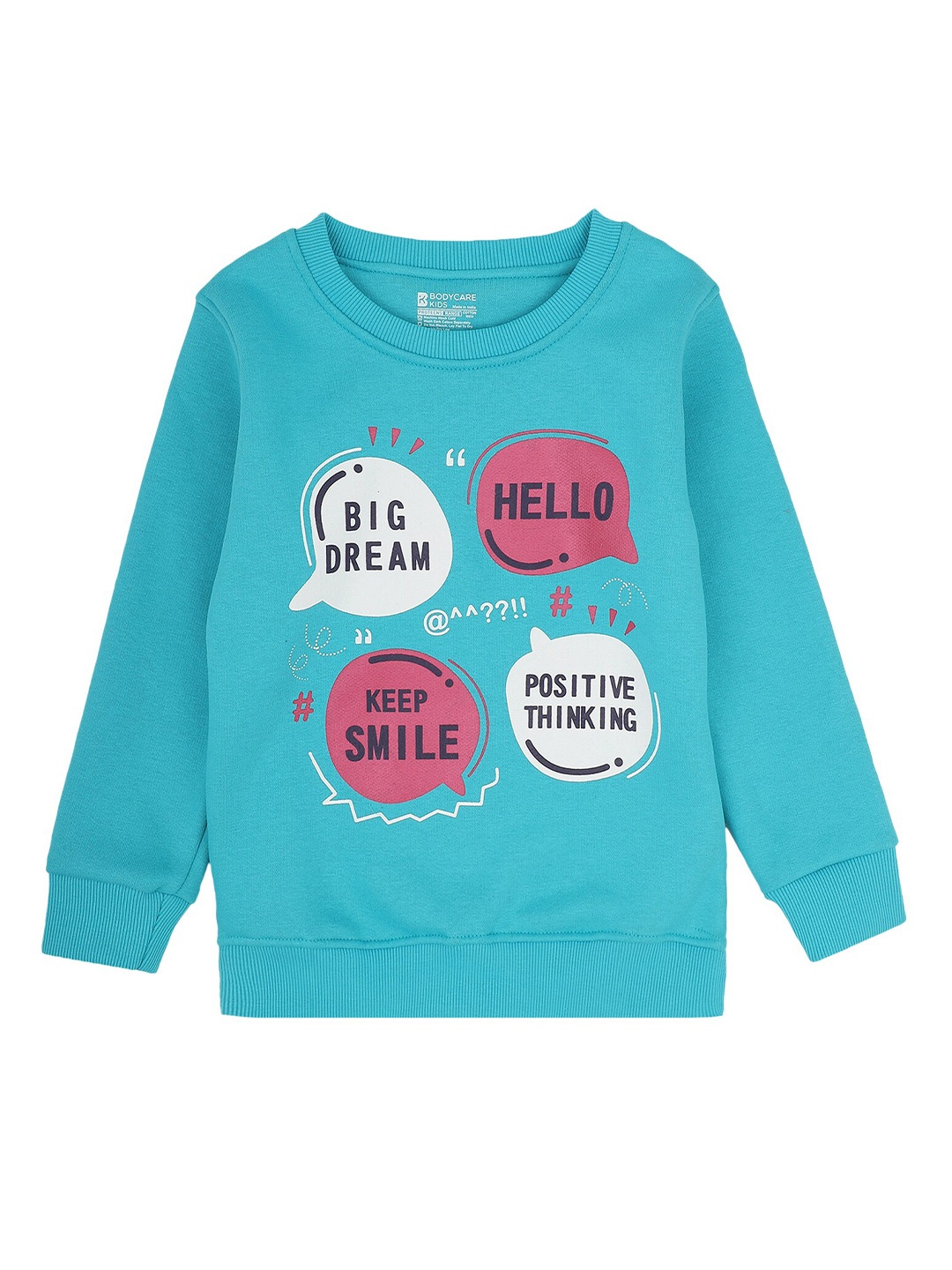 

PROTEENS Girls Turquoise Blue & Pink Printed Sweatshirt