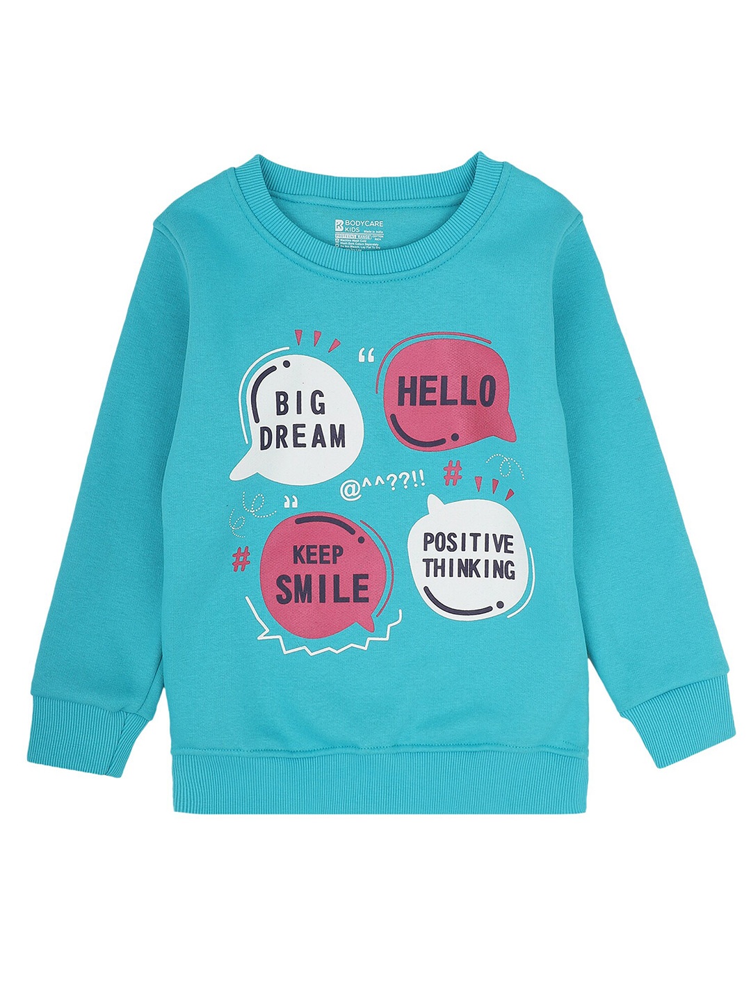 

PROTEENS Girls Turquoise Blue & Pink Printed Sweatshirt