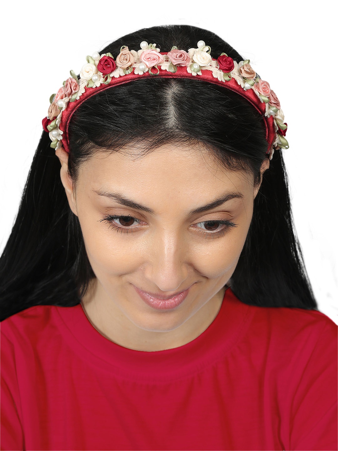 

KazarMax Girls Red & Beige Hairband