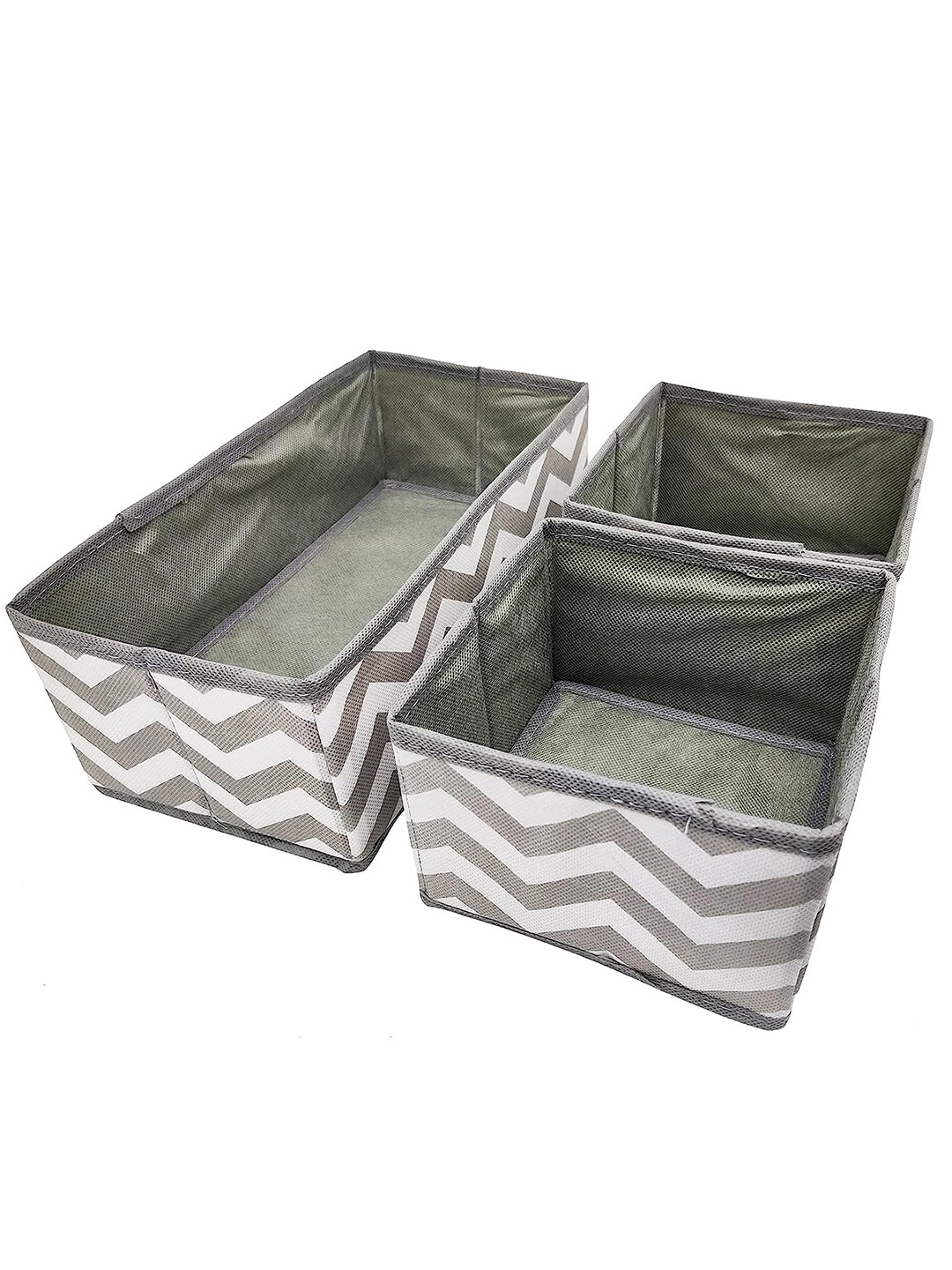 

HOUSE OF QUIRK White & Grey 3 Pieces Drawer Organizer