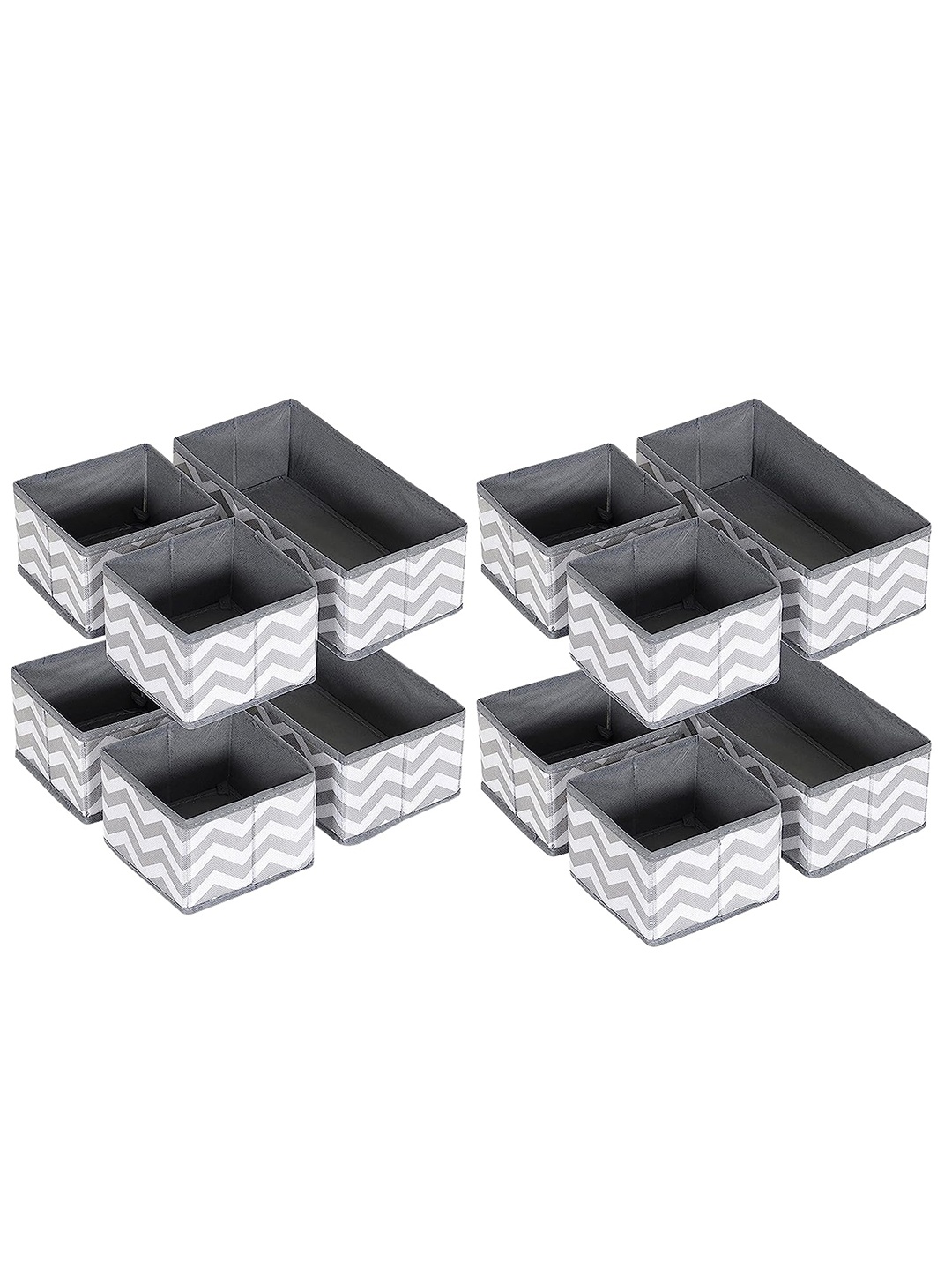 

HOUSE OF QUIRK Grey & White 4 Pieces Drawer Organizer