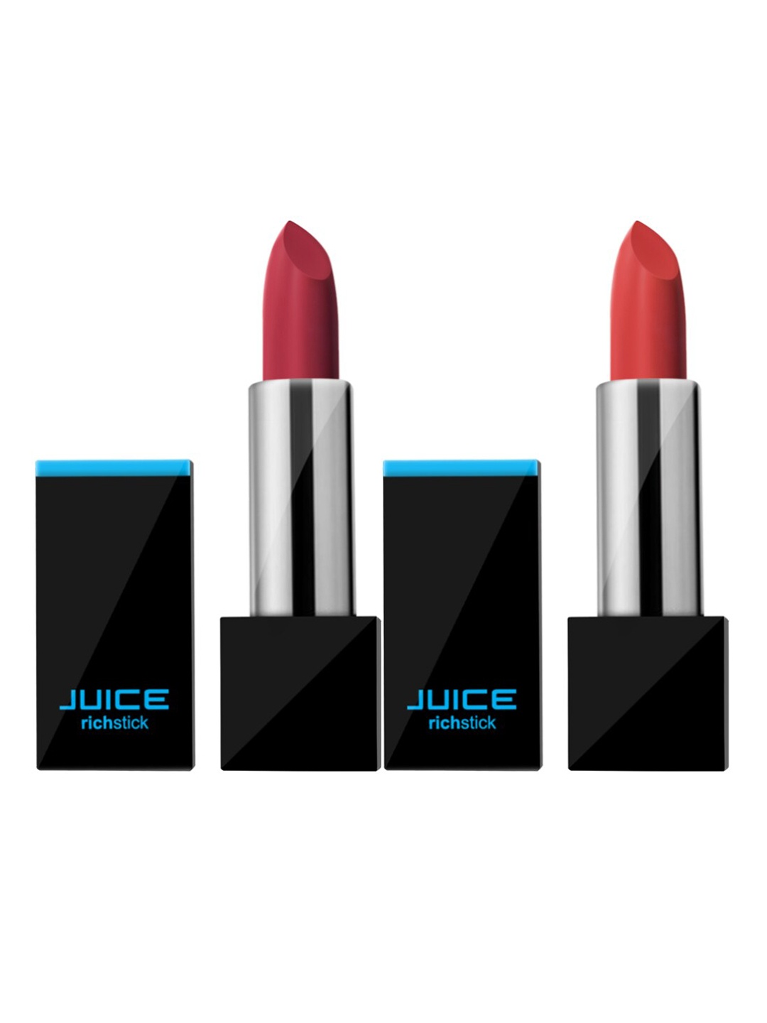 

JUICE Set of 2 Richstick Lipsticks- Boldred M-25 & Softcoral M-62, Red
