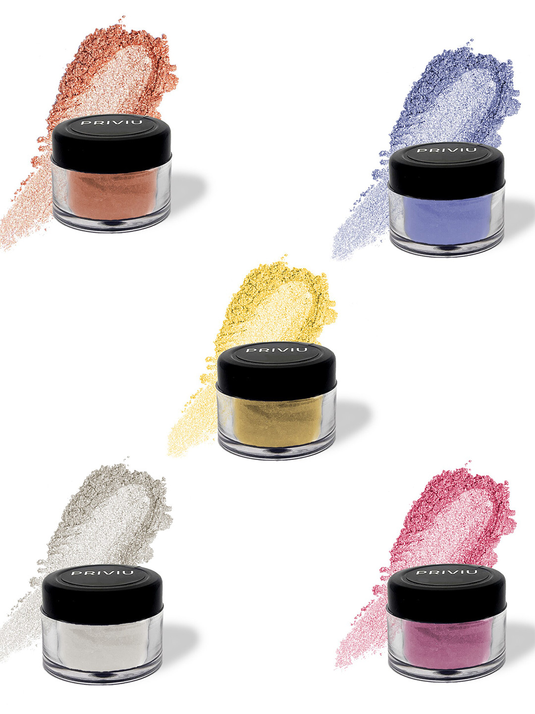 

PRIVIU Women Set Of 5 Power Shimmer Eyeshadows 01 02 03 04 05, Na
