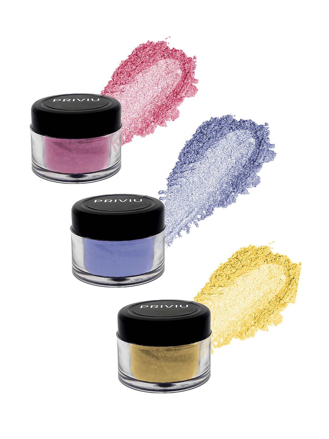 

PRIVIU Women Set Of 3 Power Shimmer Eyeshadows, Gold