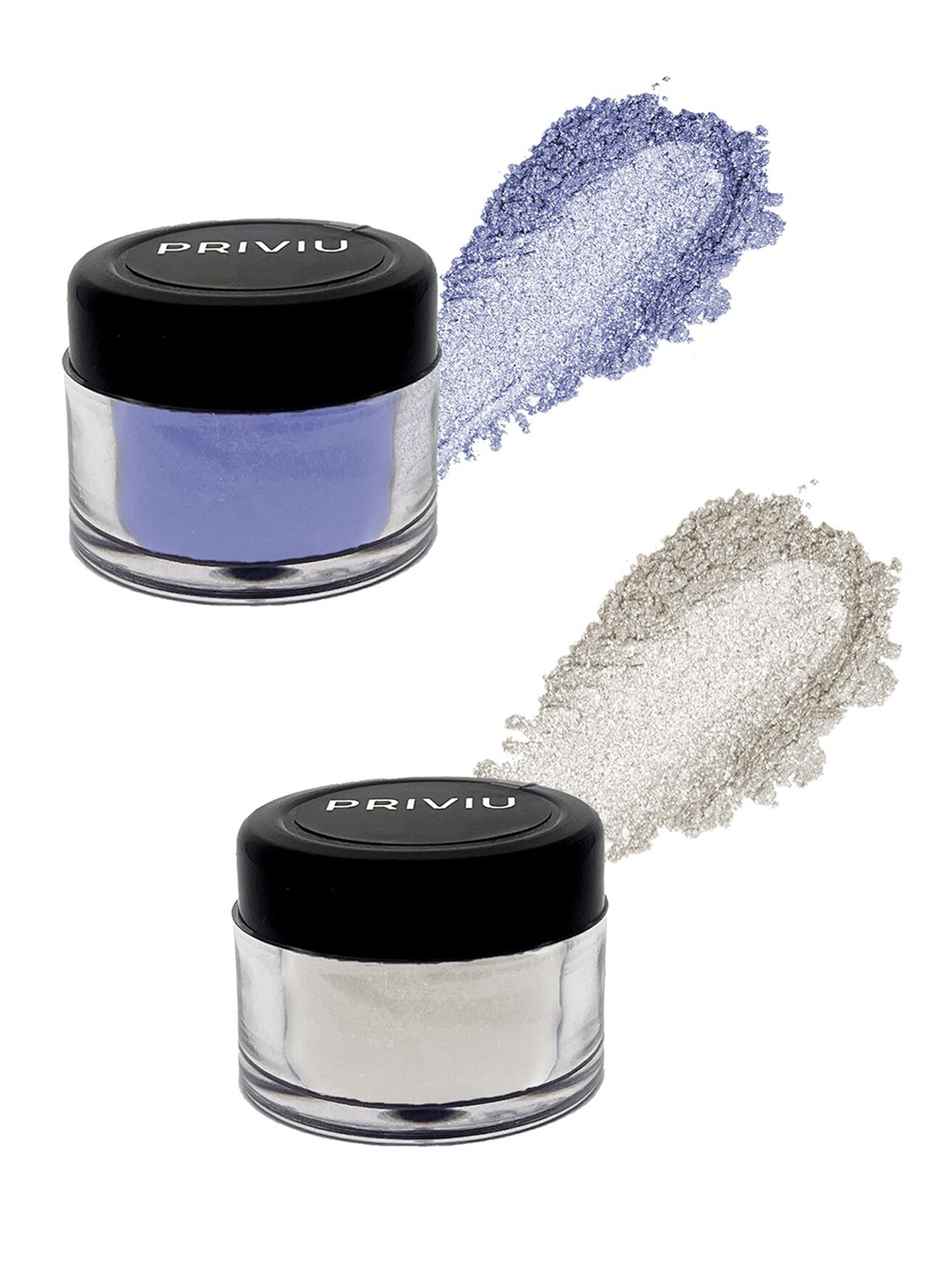 

PRIVIU Women Set Of 2 Power Shimmer Eyeshadows, Silver