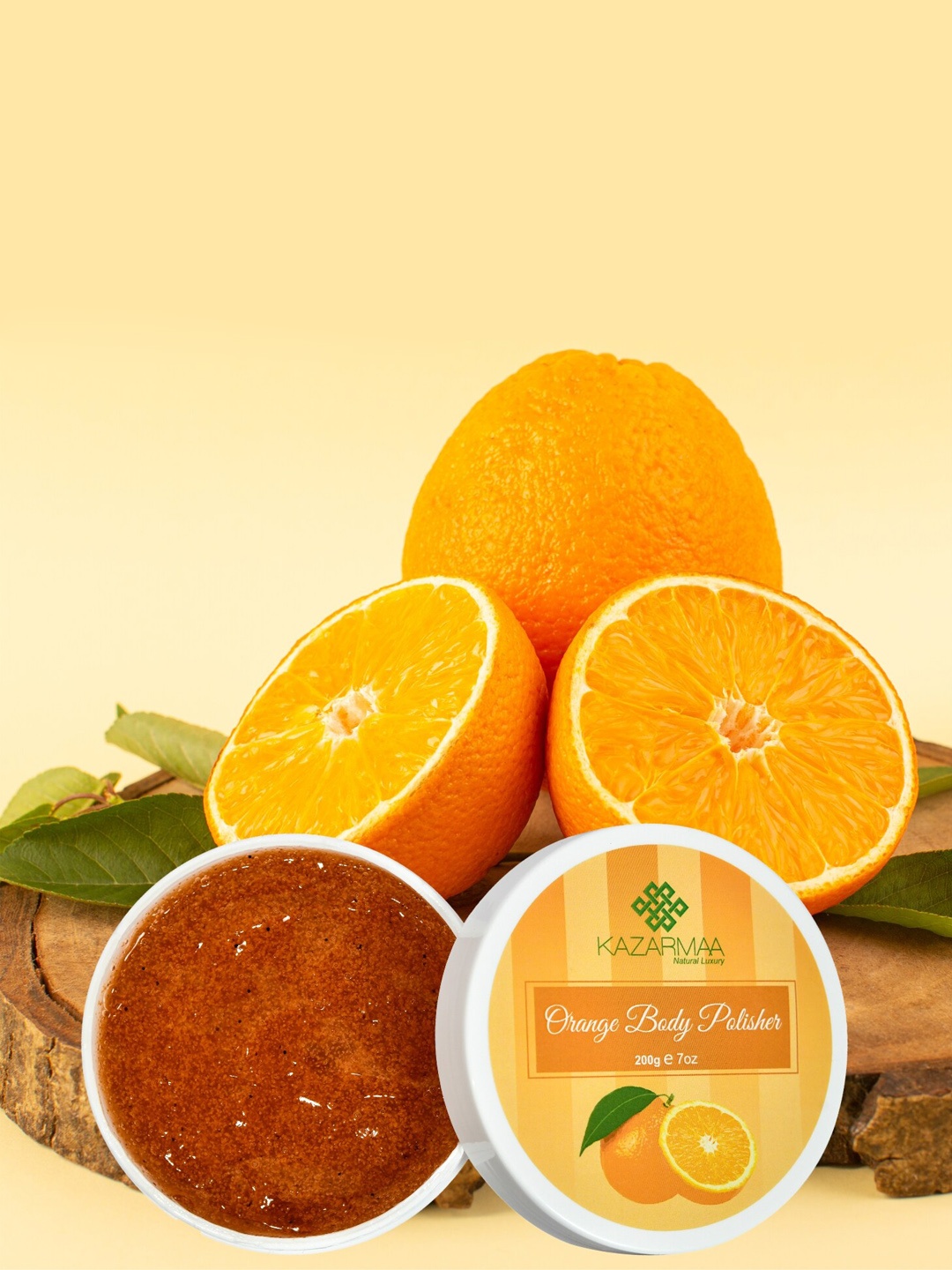 

KAZARMAA Tan Removal & Skin Lightening Body Polisher Scrub With Spoon, Orange
