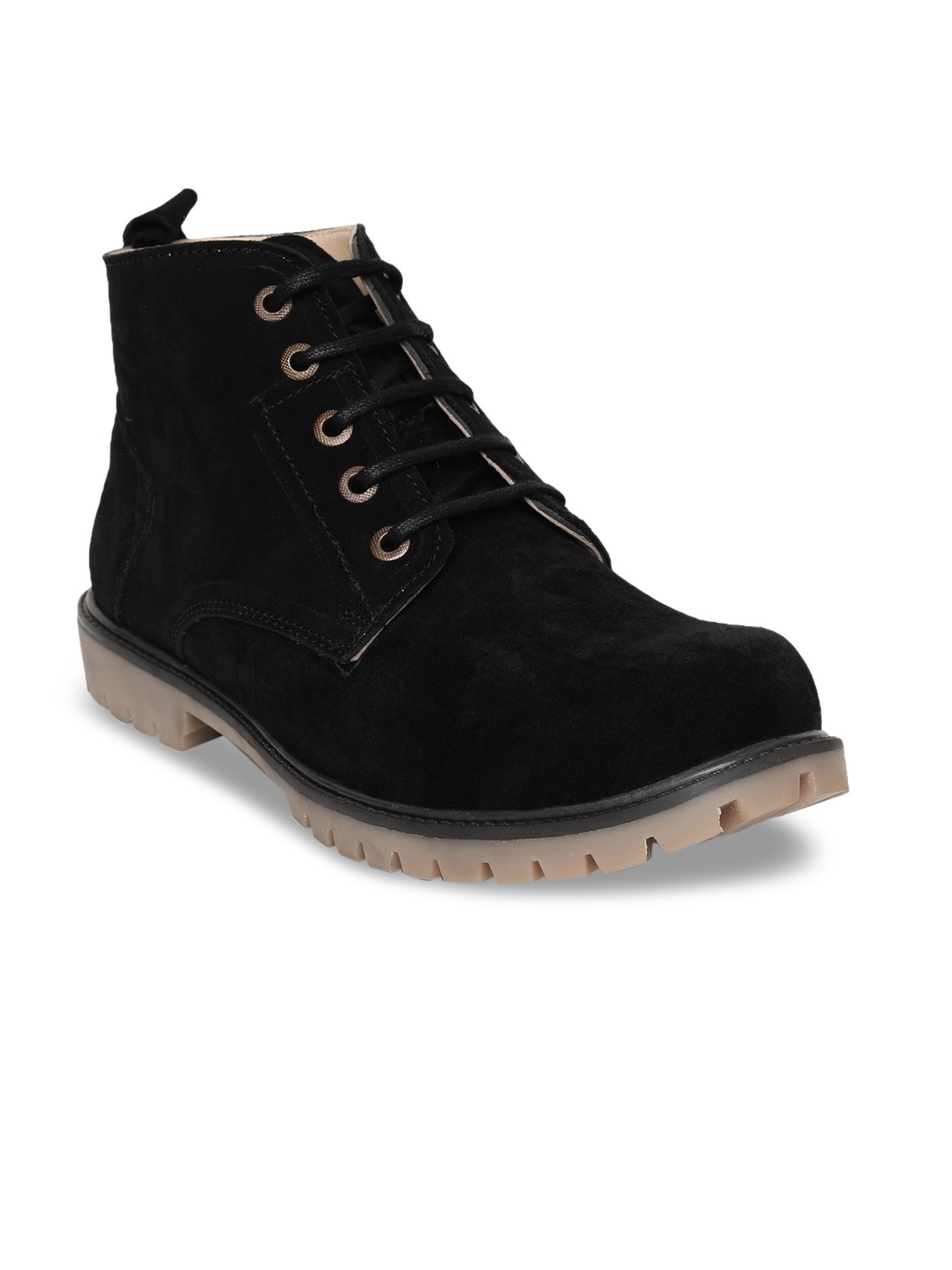 

LOUIS STITCH Men Black Suede Flat Boots