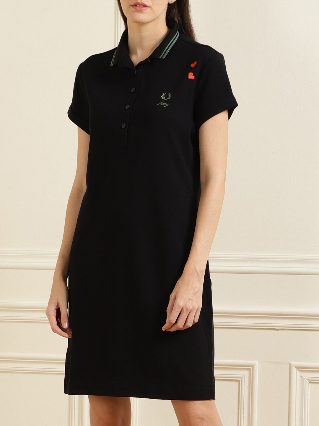 

Fred Perry Black Pure Cotton T-shirt Dress