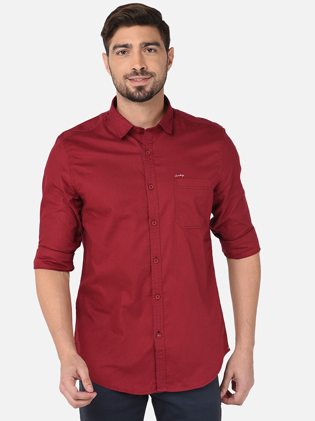 

Oxemberg Men Maroon Classic Slim Fit Casual Shirt