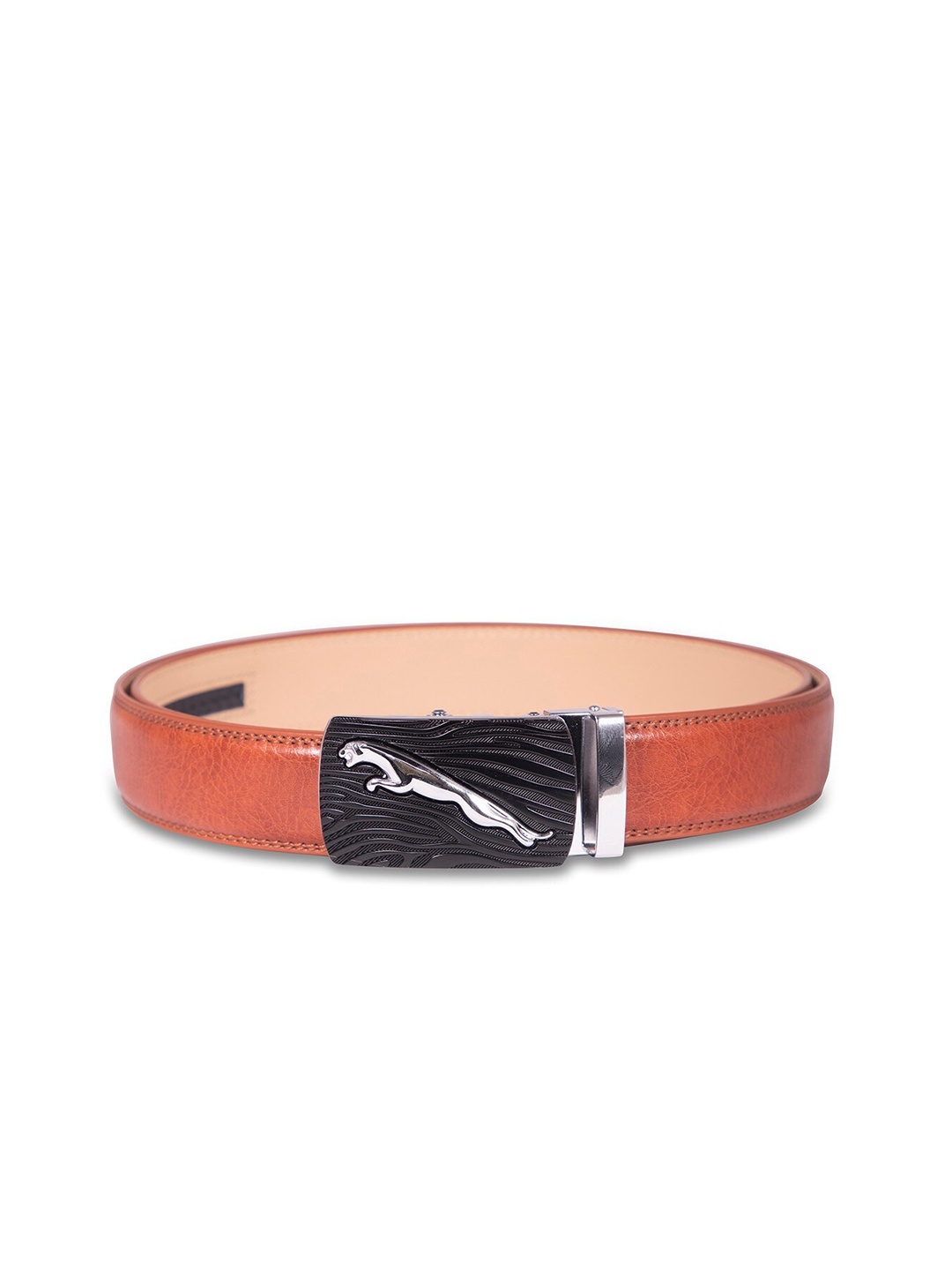 

BANGE Men Red Textured Leather Belt