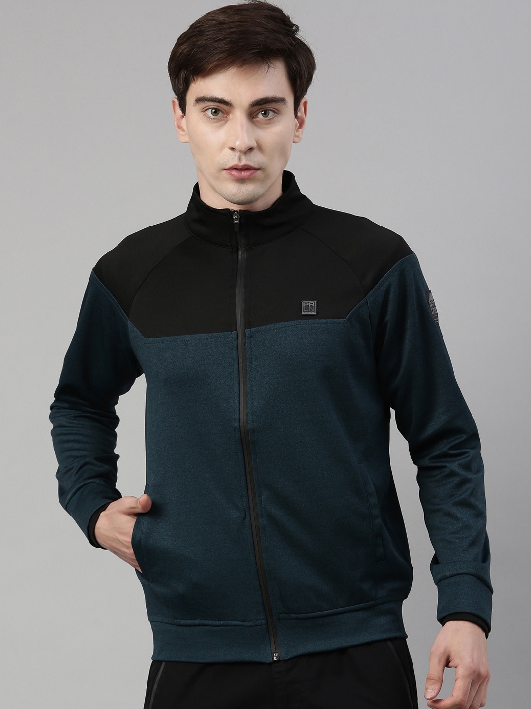 

Proline Men Teal Blue & Black Sweatshirt