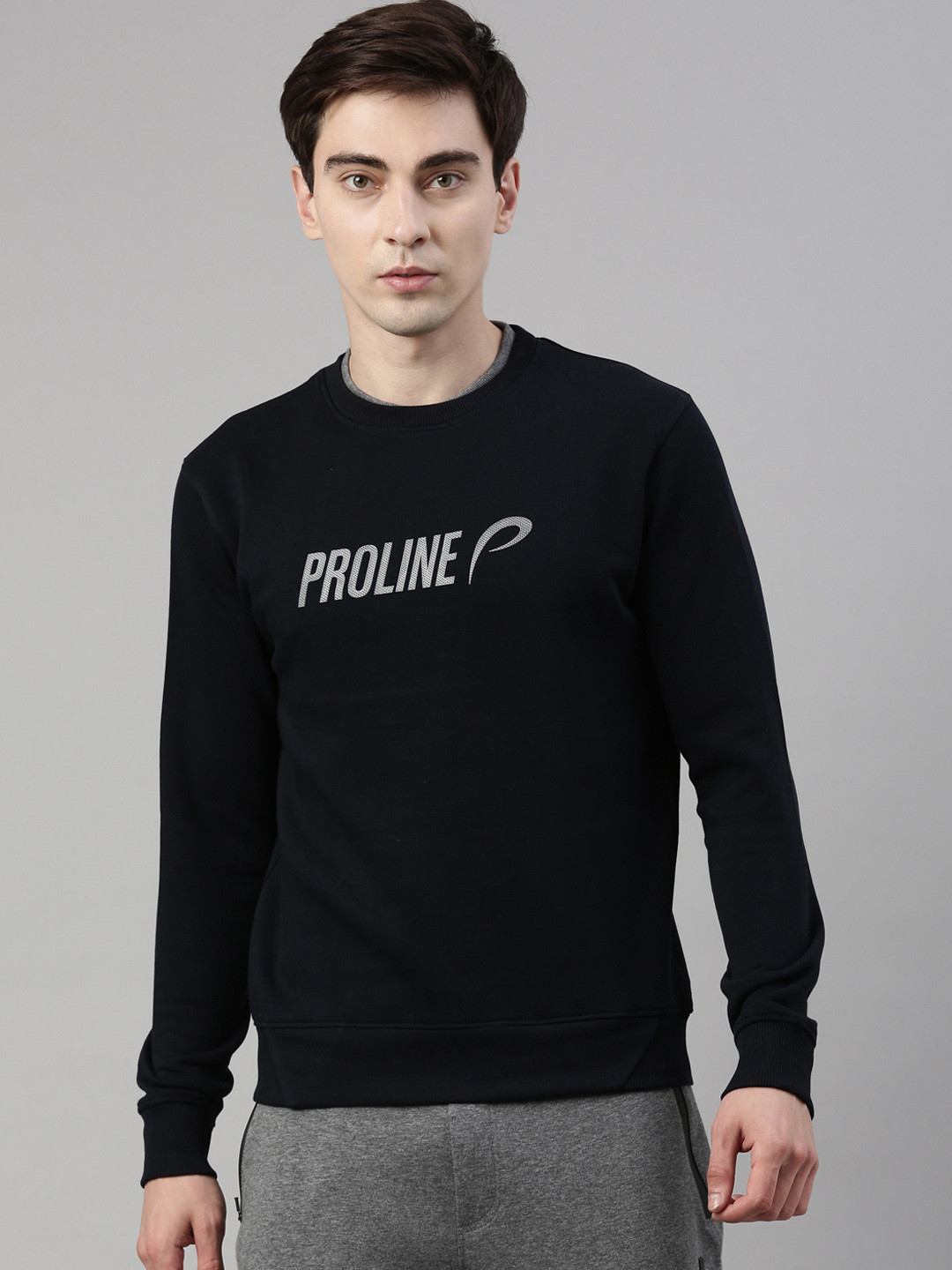 

Proline Men Navy Blue Printed Sweatshirt