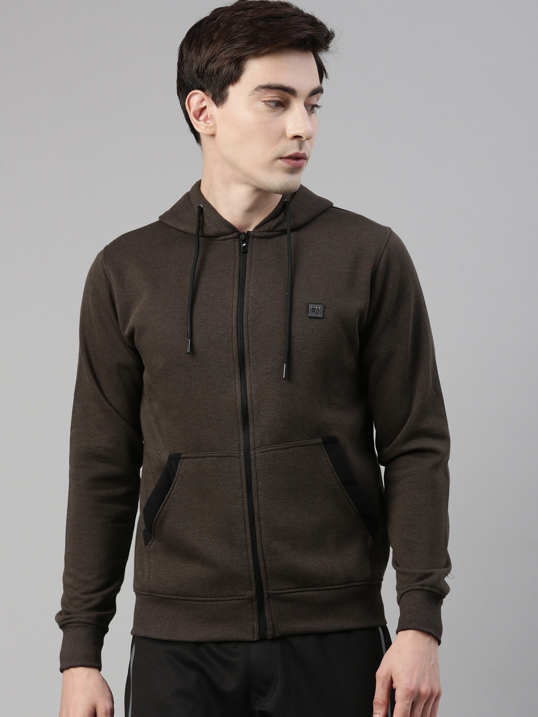 

Proline Men Olive Brown Hooded Sweatshirt