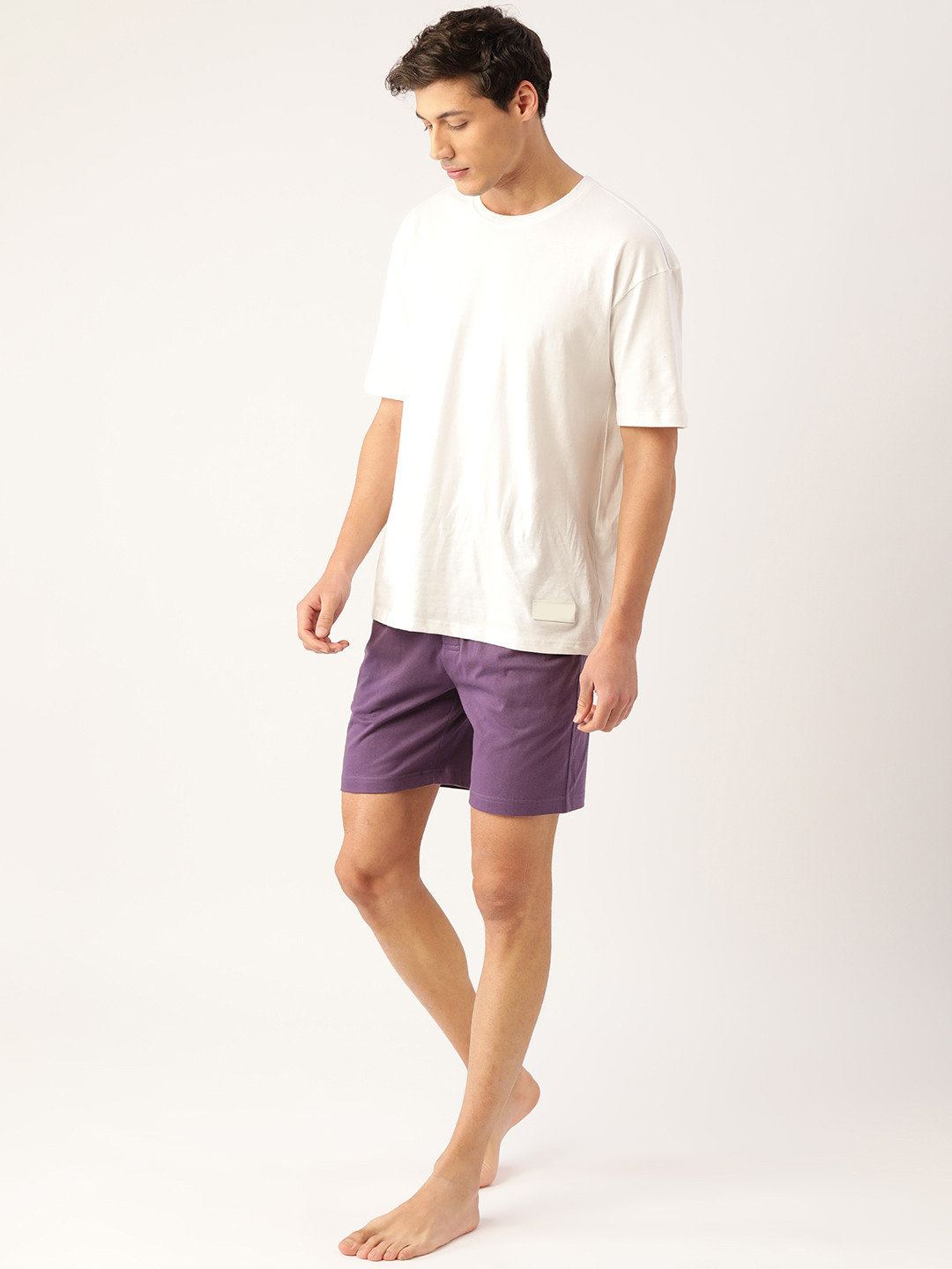 

ETC Men Purple Solid Lounge Shorts