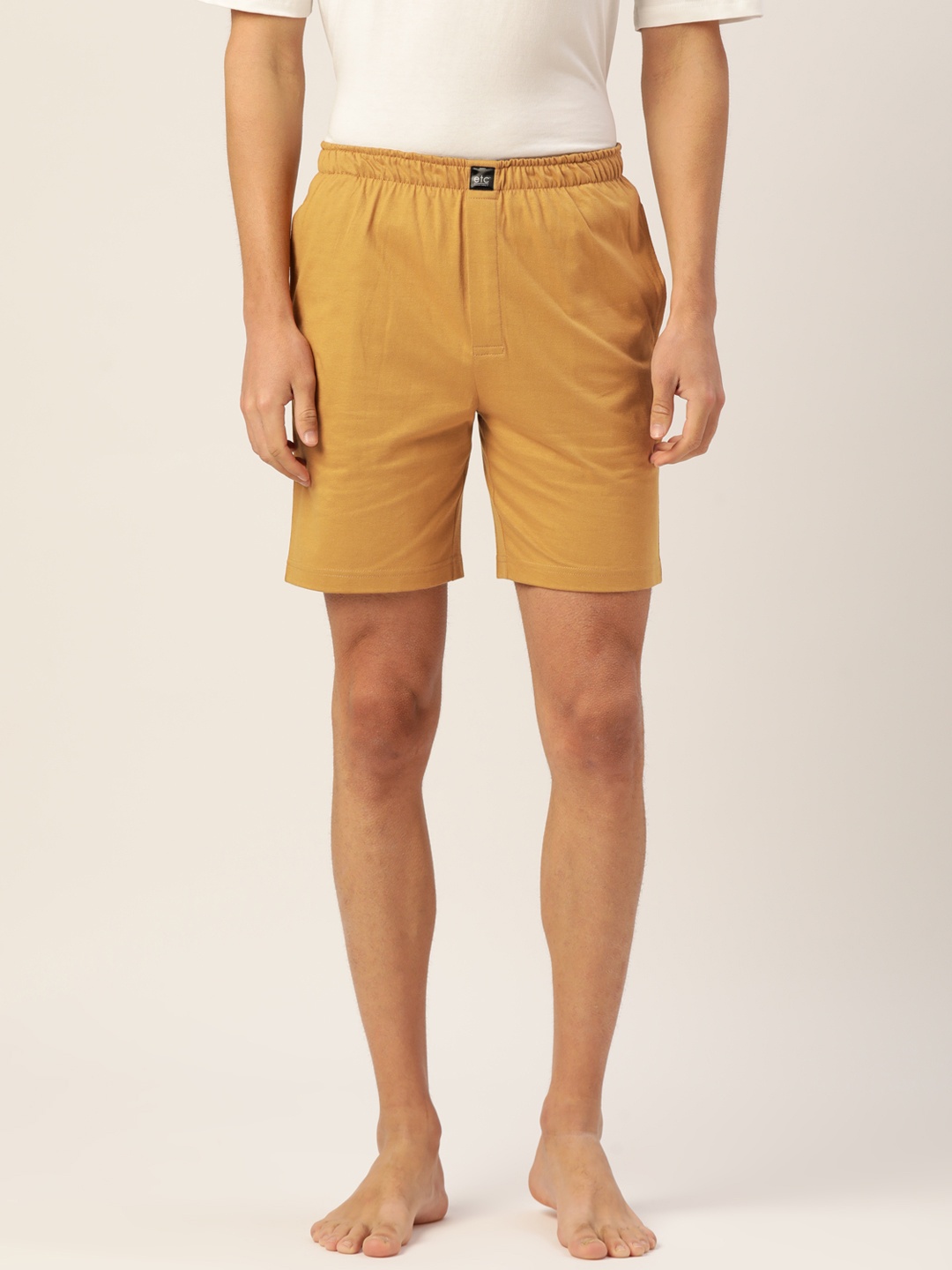 

ETC Men Khaki Solid Lounge Shorts