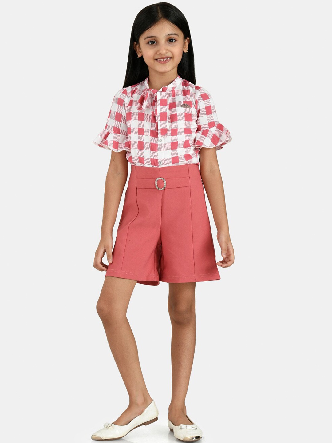 

Peppermint Girls Mauve Checked clothing set