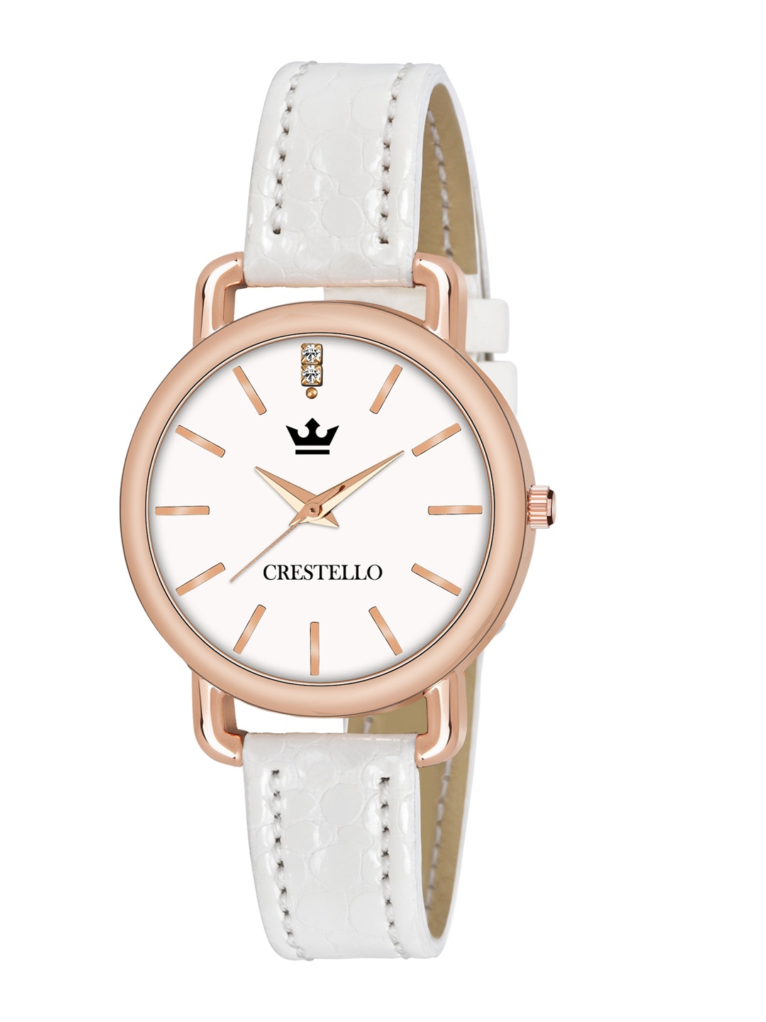 

CRESTELLO Women White Brass Dial & White Straps Analogue Watch - CR-L107-WHT