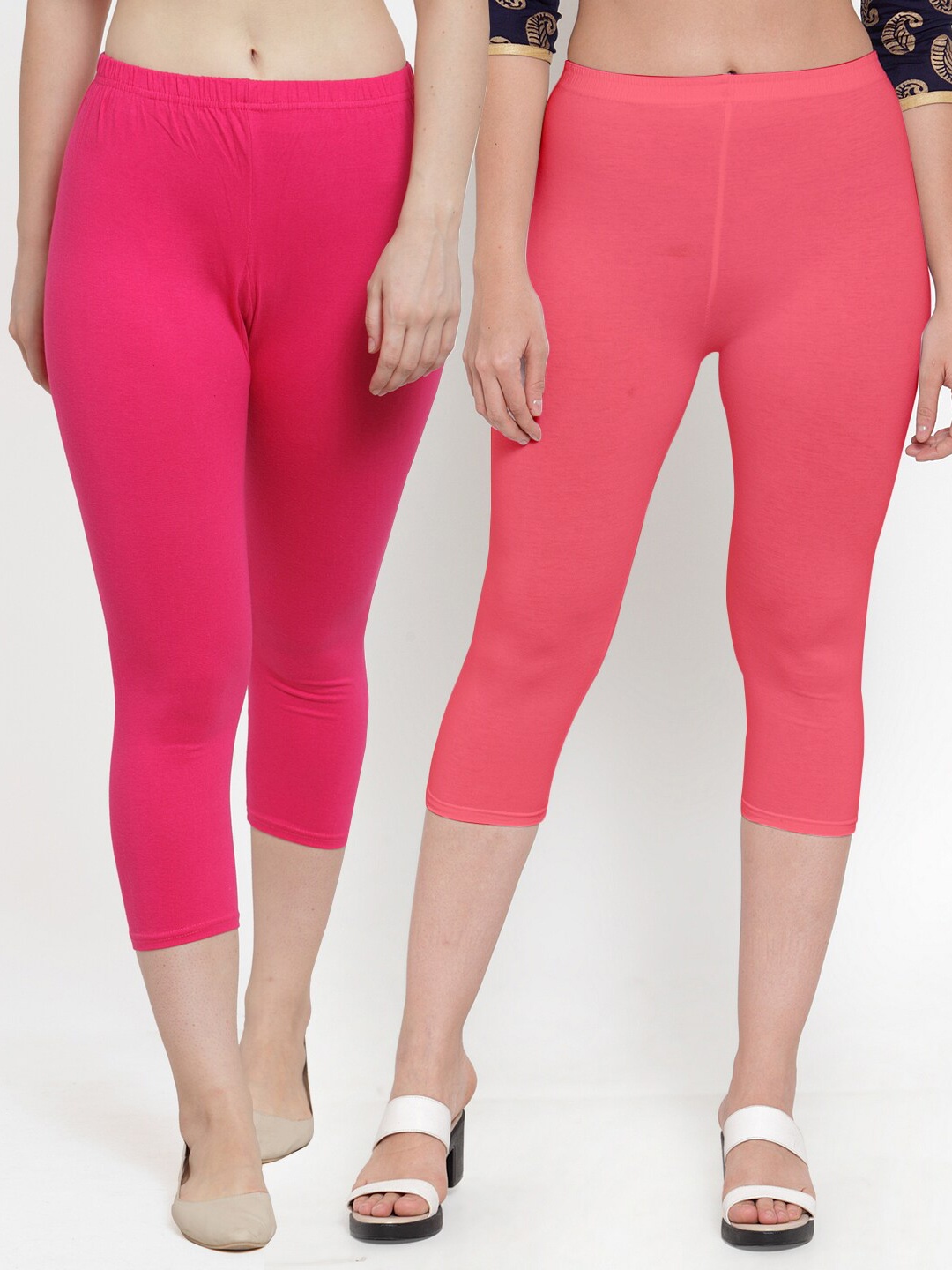 

GRACIT Pack-2 Women Pink & Orange Capris